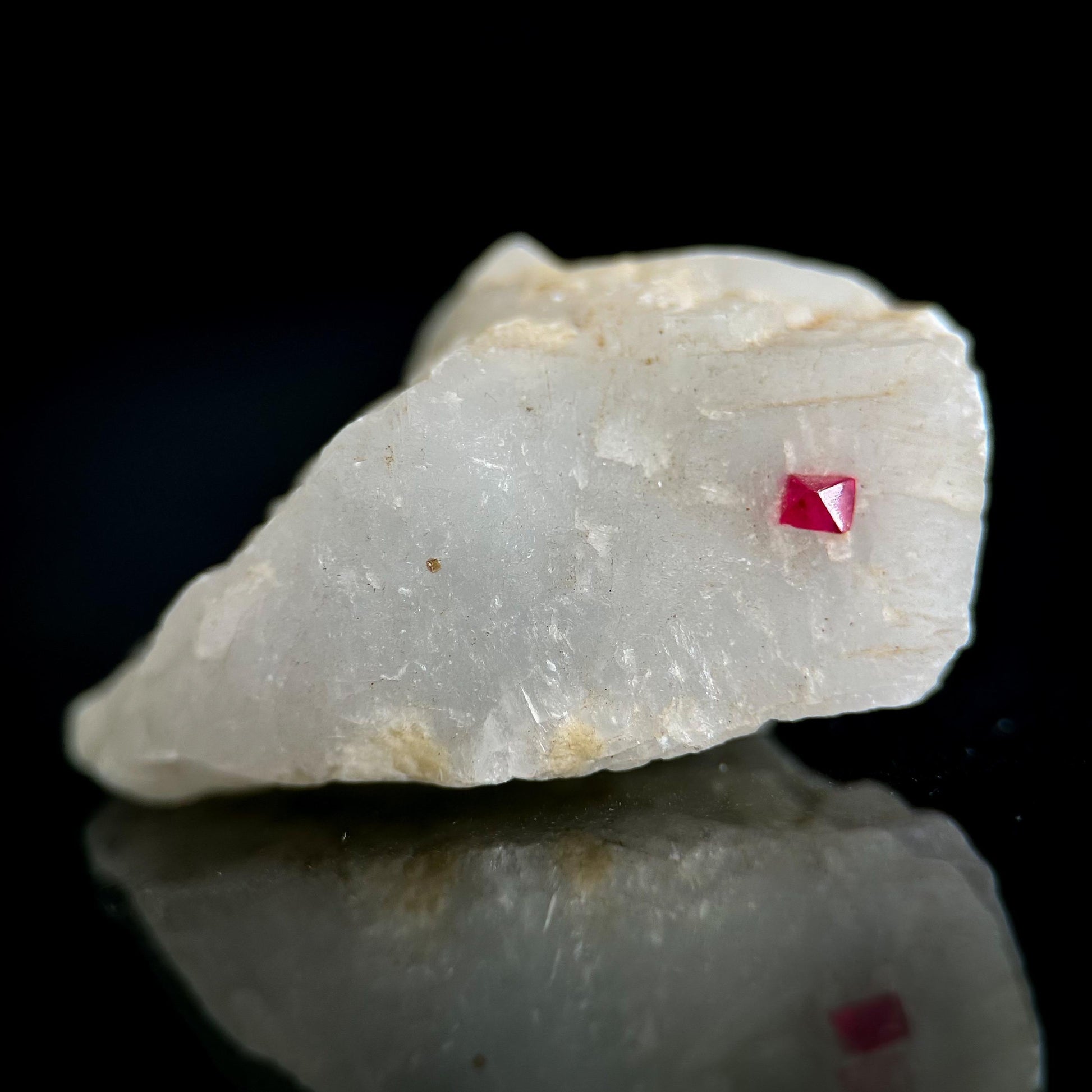 Spinel on Marble Matrix | Burmese pink crystal, mineral specimen from Mogok, Myanmar