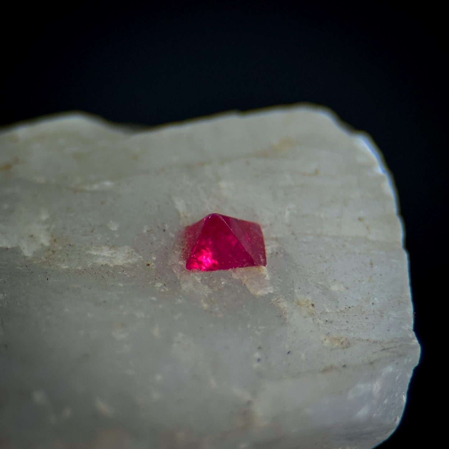 Spinel on Marble Matrix | Burmese pink crystal, mineral specimen from Mogok, Myanmar