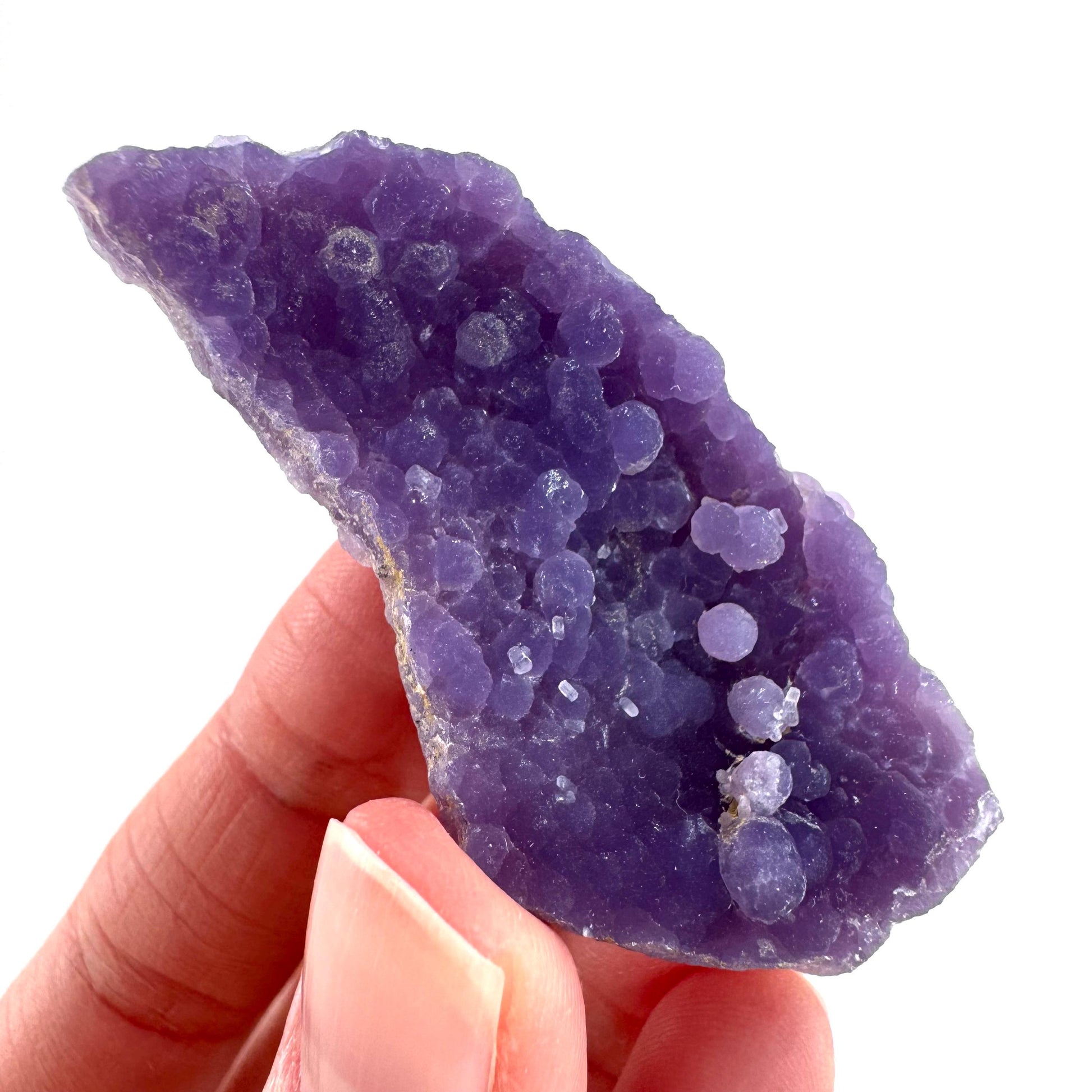 Grape Agate | botryoidal crystal cluster, purple mineral specimen from Indonesia