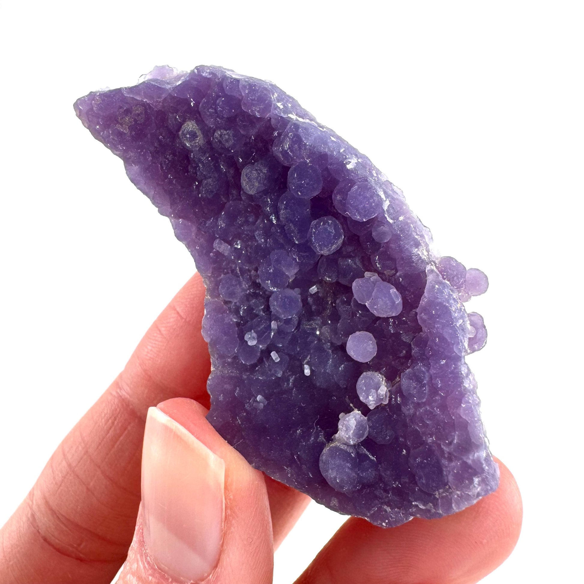 Grape Agate | botryoidal crystal cluster, purple mineral specimen from Indonesia