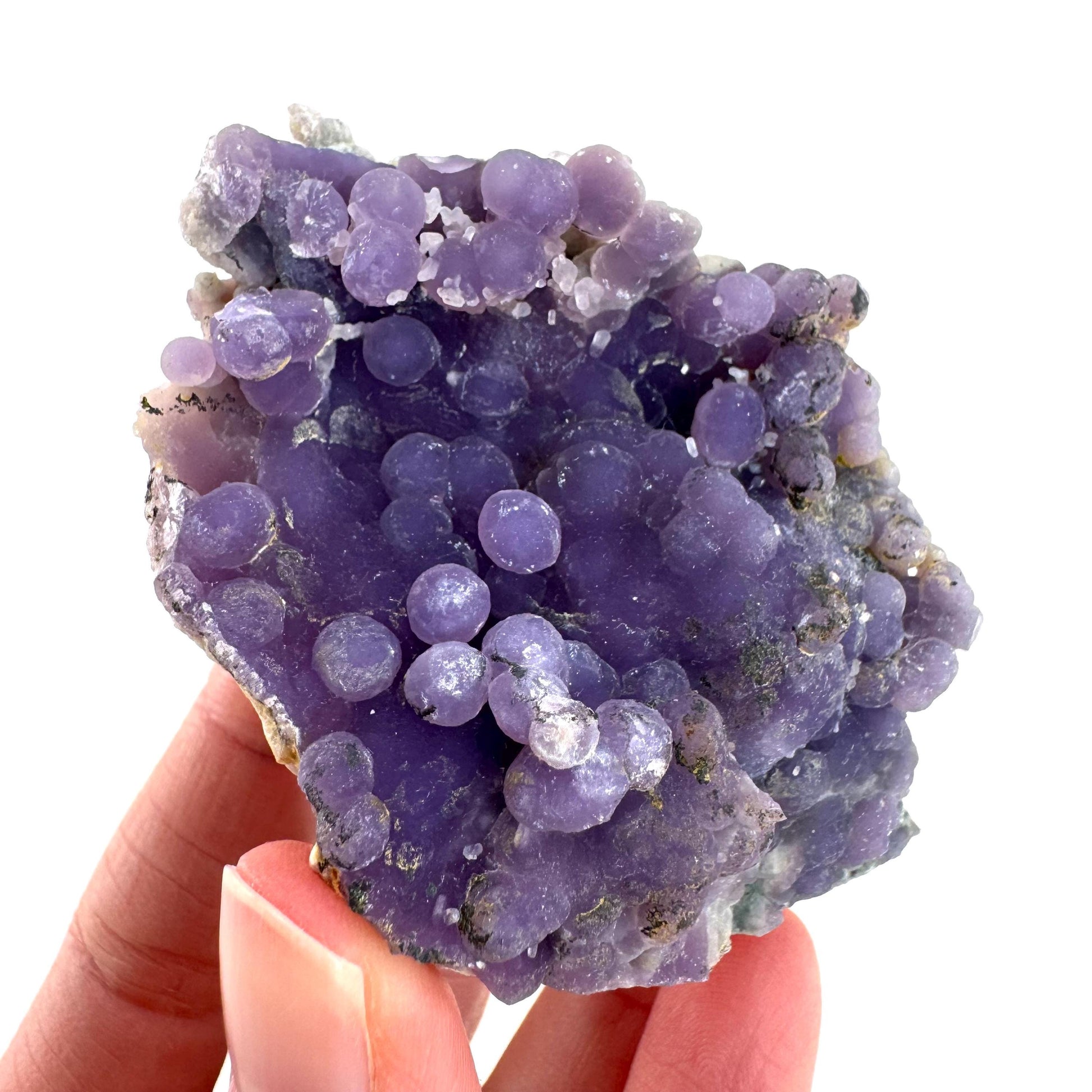 Grape Agate | botryoidal crystal cluster, purple mineral specimen from Indonesia