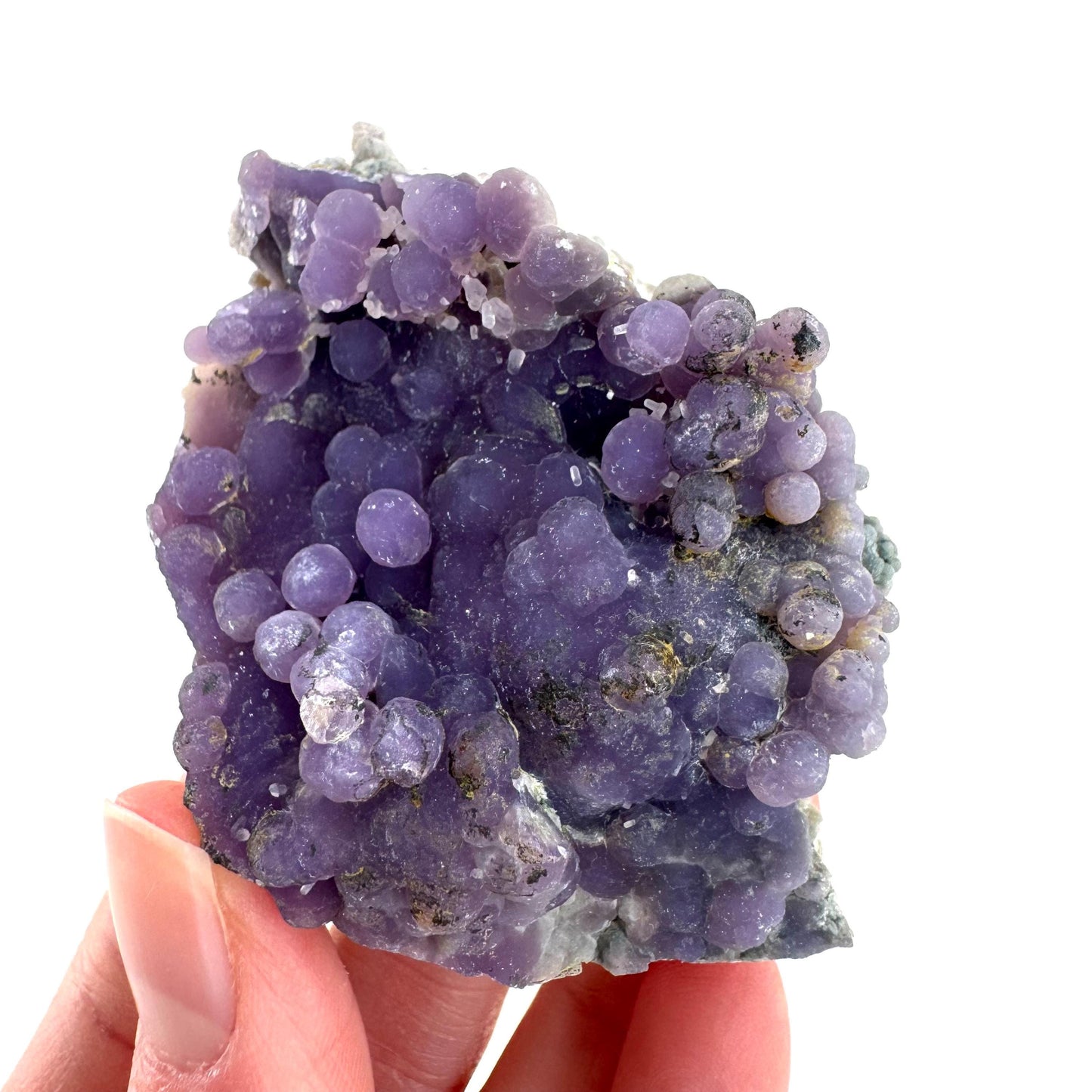 Grape Agate | botryoidal crystal cluster, purple mineral specimen from Indonesia