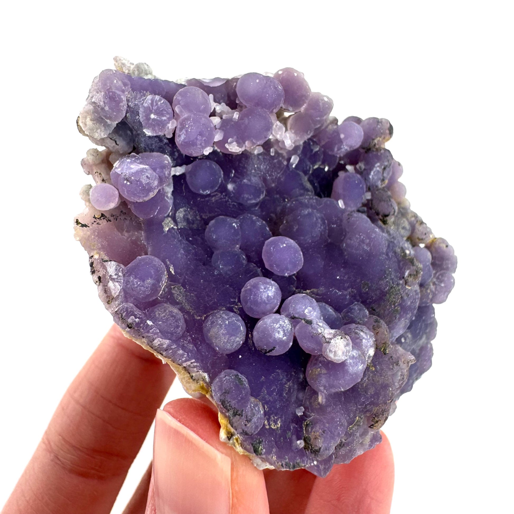 Grape Agate | botryoidal crystal cluster, purple mineral specimen from Indonesia