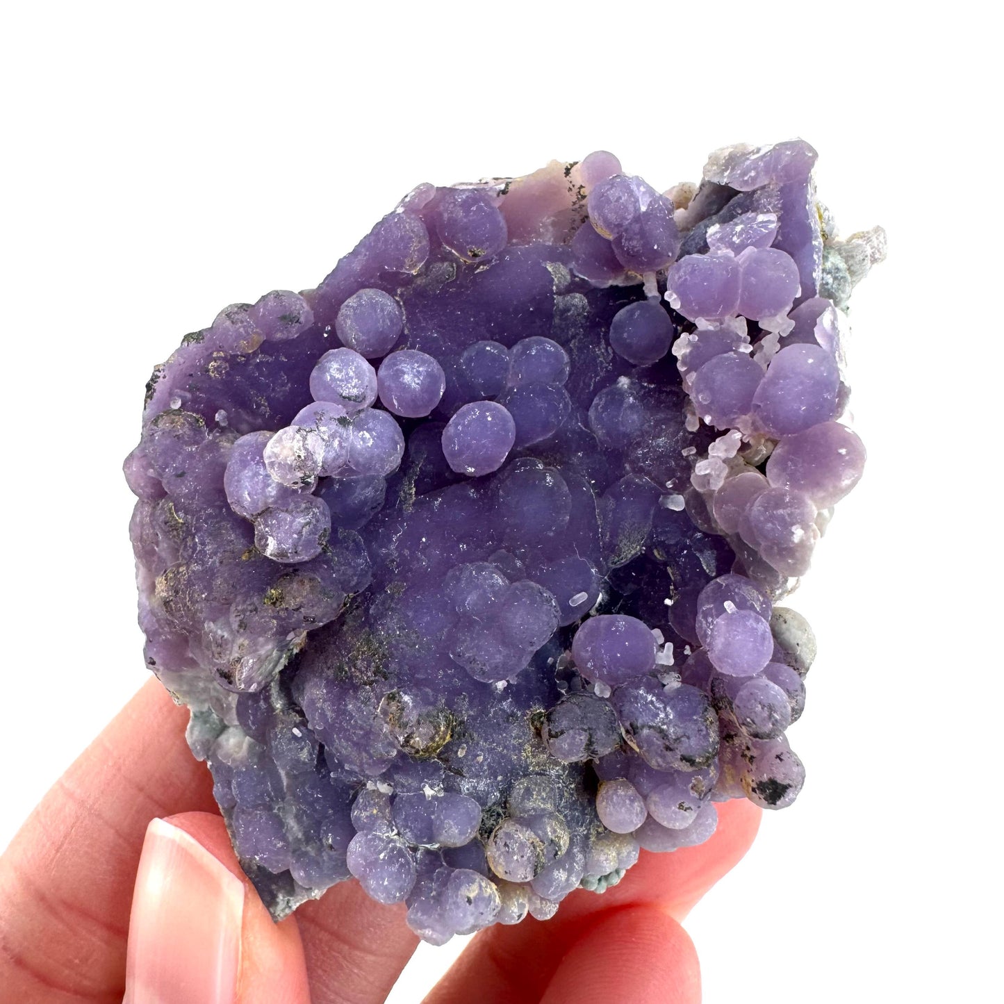 Grape Agate | botryoidal crystal cluster, purple mineral specimen from Indonesia