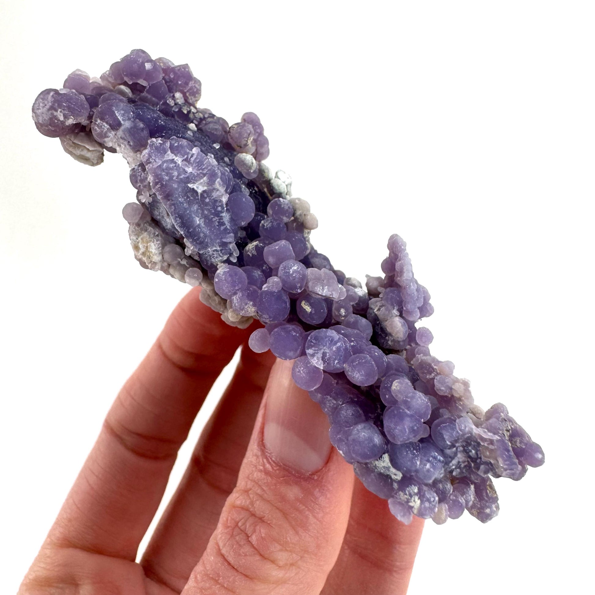 Grape Agate | botryoidal crystal cluster, purple mineral specimen from Indonesia