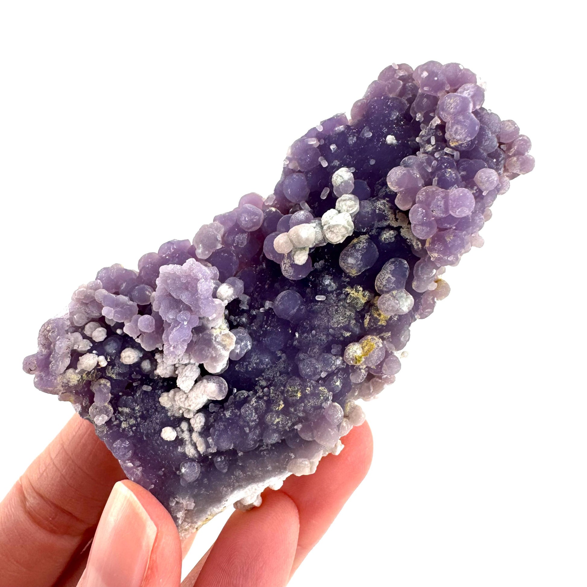 Grape Agate | botryoidal crystal cluster, purple mineral specimen from Indonesia