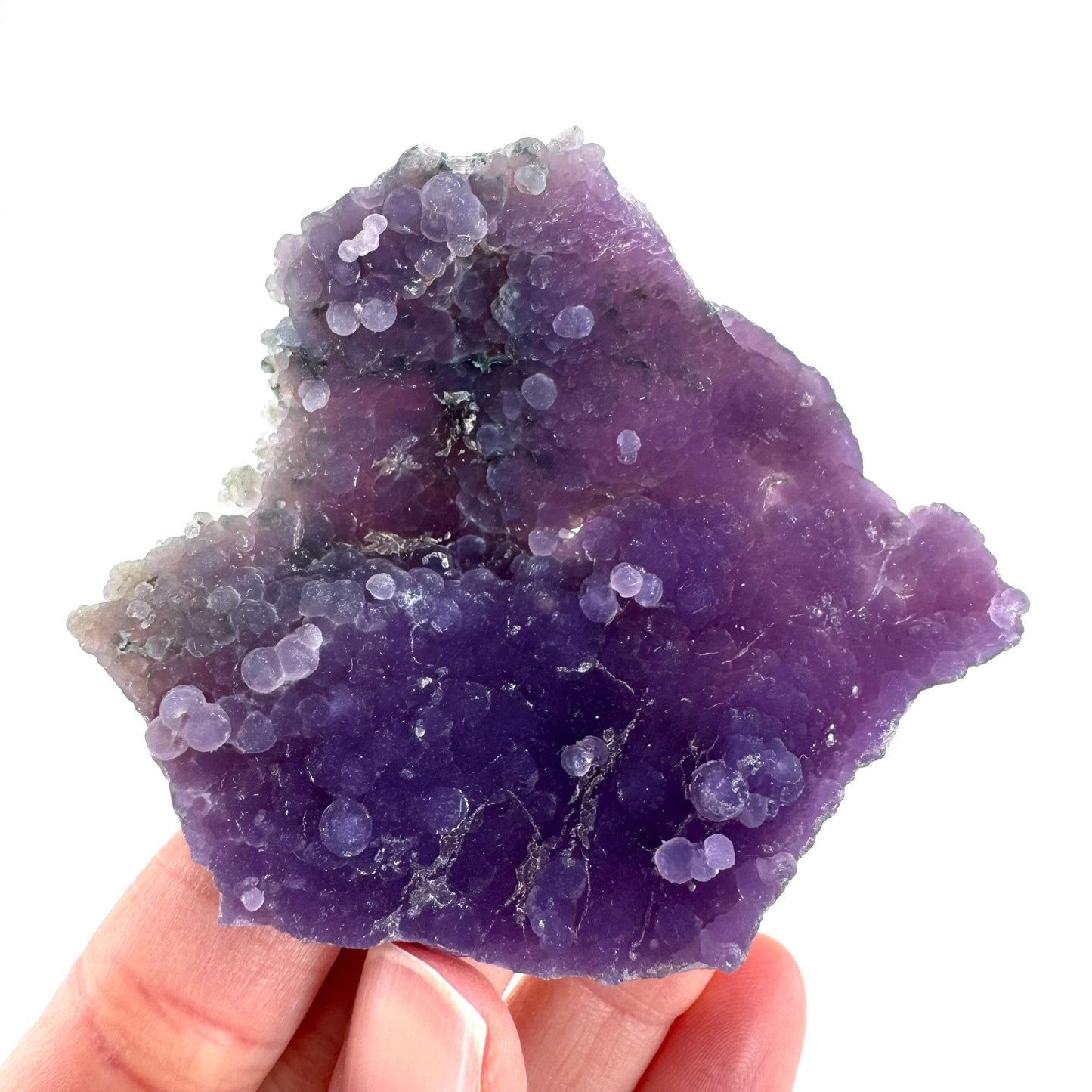 Grape Agate | botryoidal crystal cluster, purple mineral specimen from Indonesia