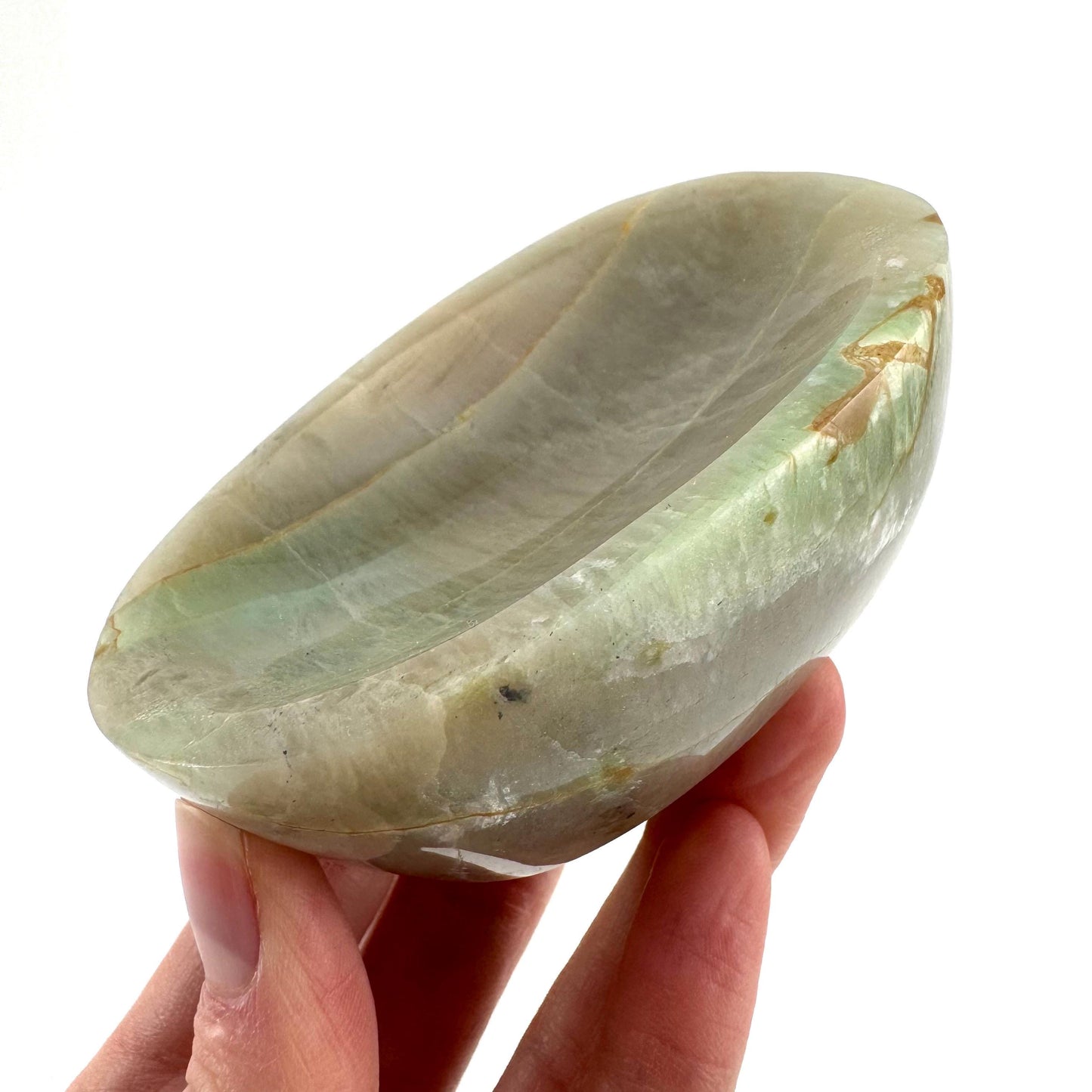 Garnierite Bowl | Polished Crystal Trinket Dish