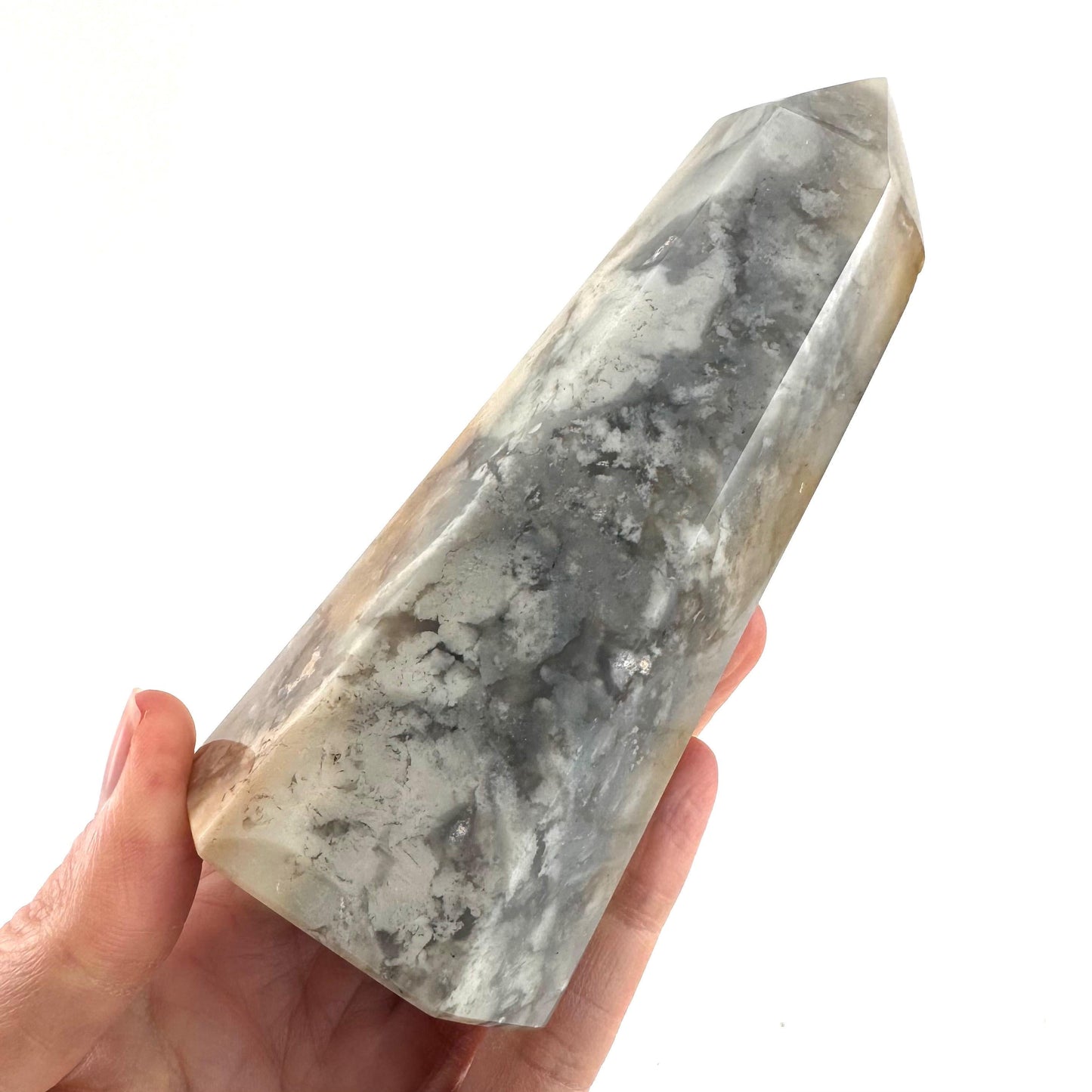 Flower Agate Point | Polished Crystal Tower