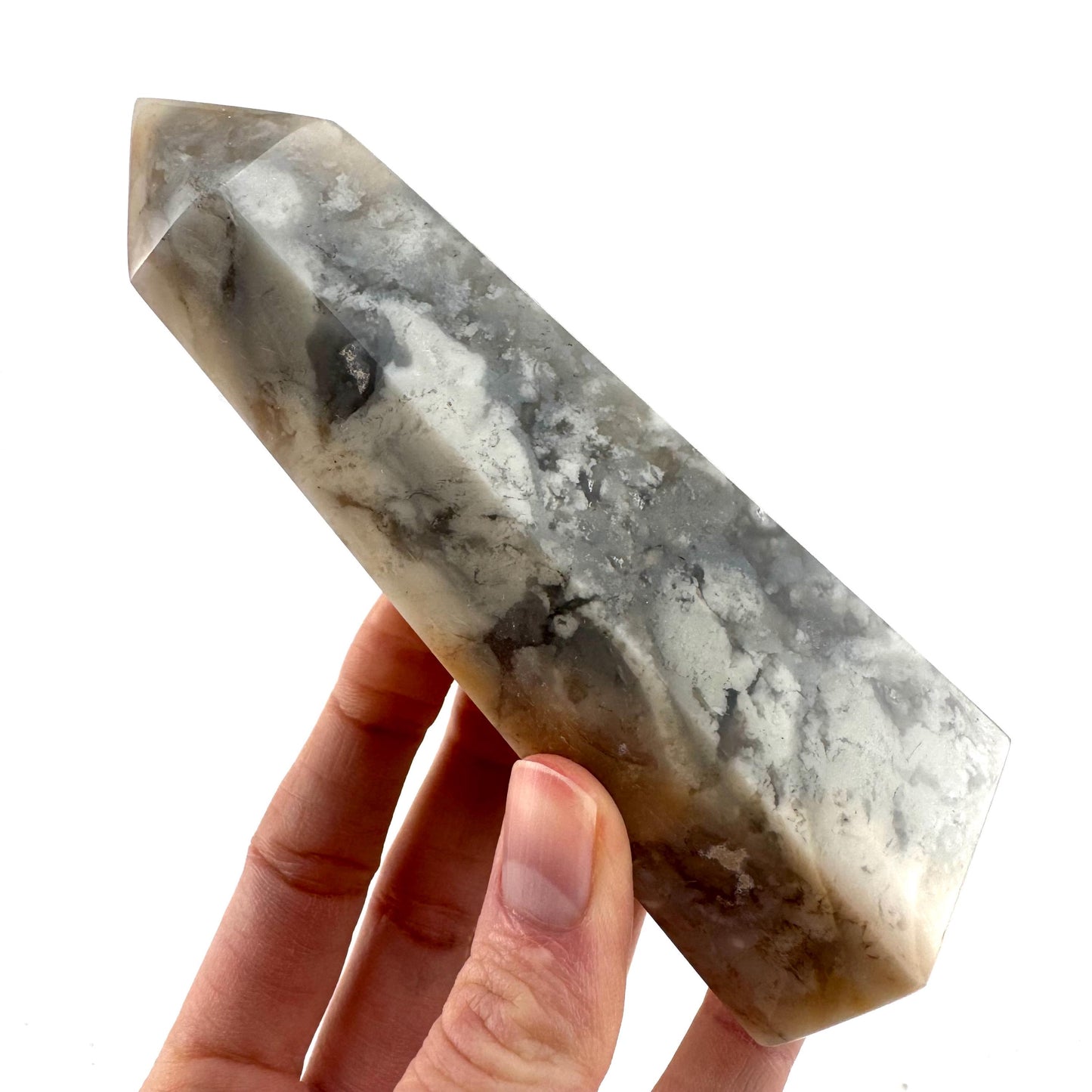 Flower Agate Point | Polished Crystal Tower