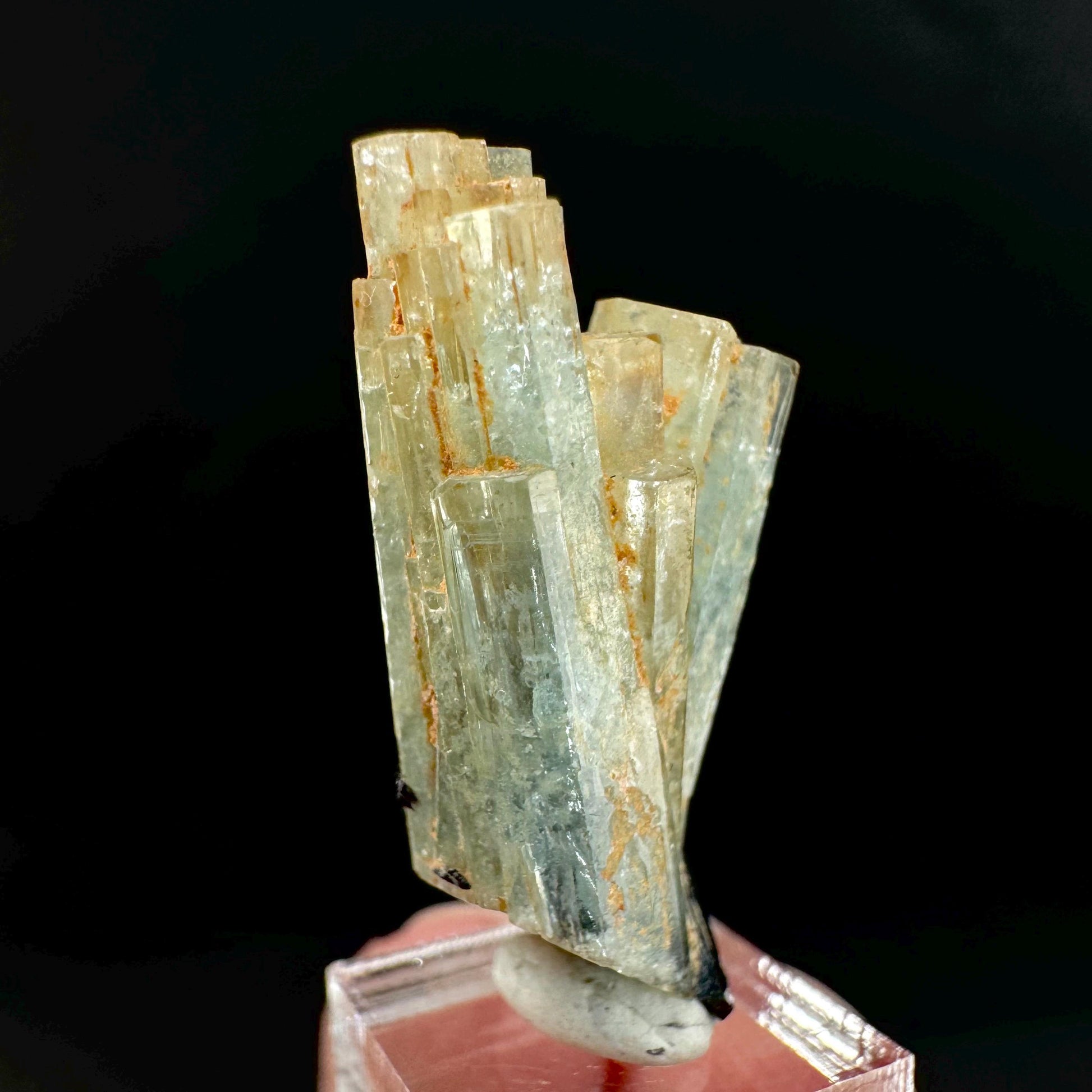 Aquamarine Crystal w/ Schorl | natural blue beryl, mineral specimen from Namibia
