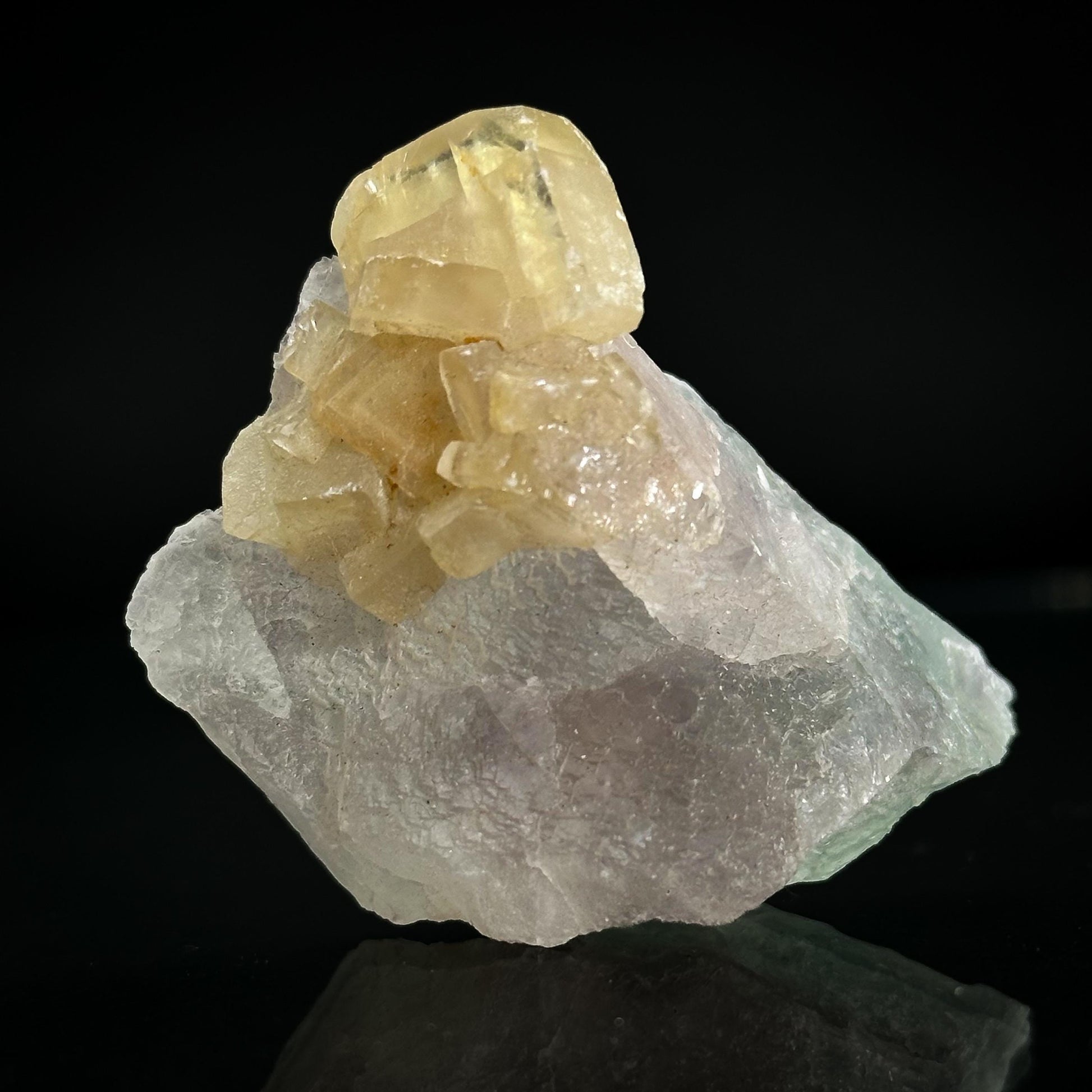Barite on Fluorite | natural crystal cluster, mineral specimen from Canada