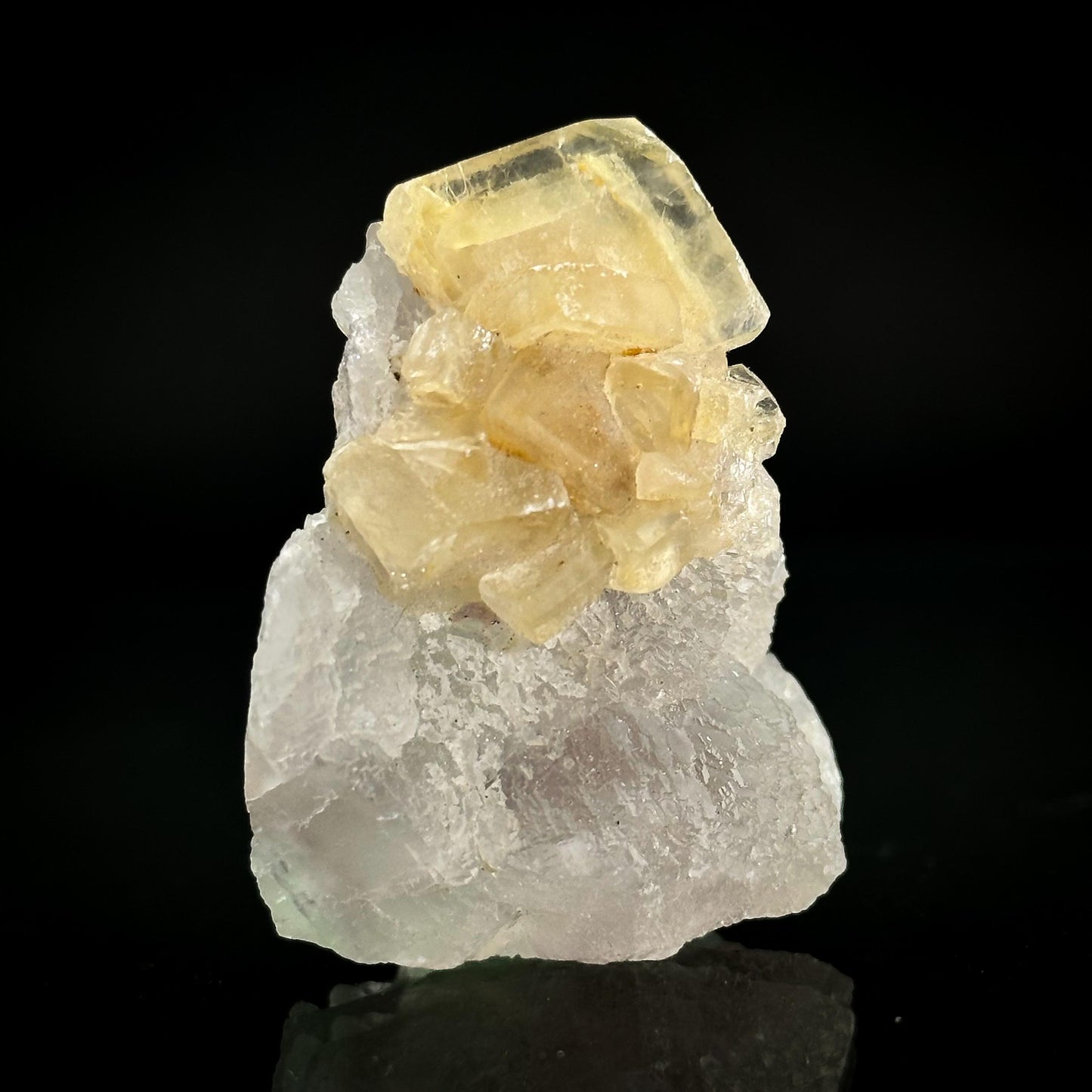 Barite on Fluorite | natural crystal cluster, mineral specimen from Canada