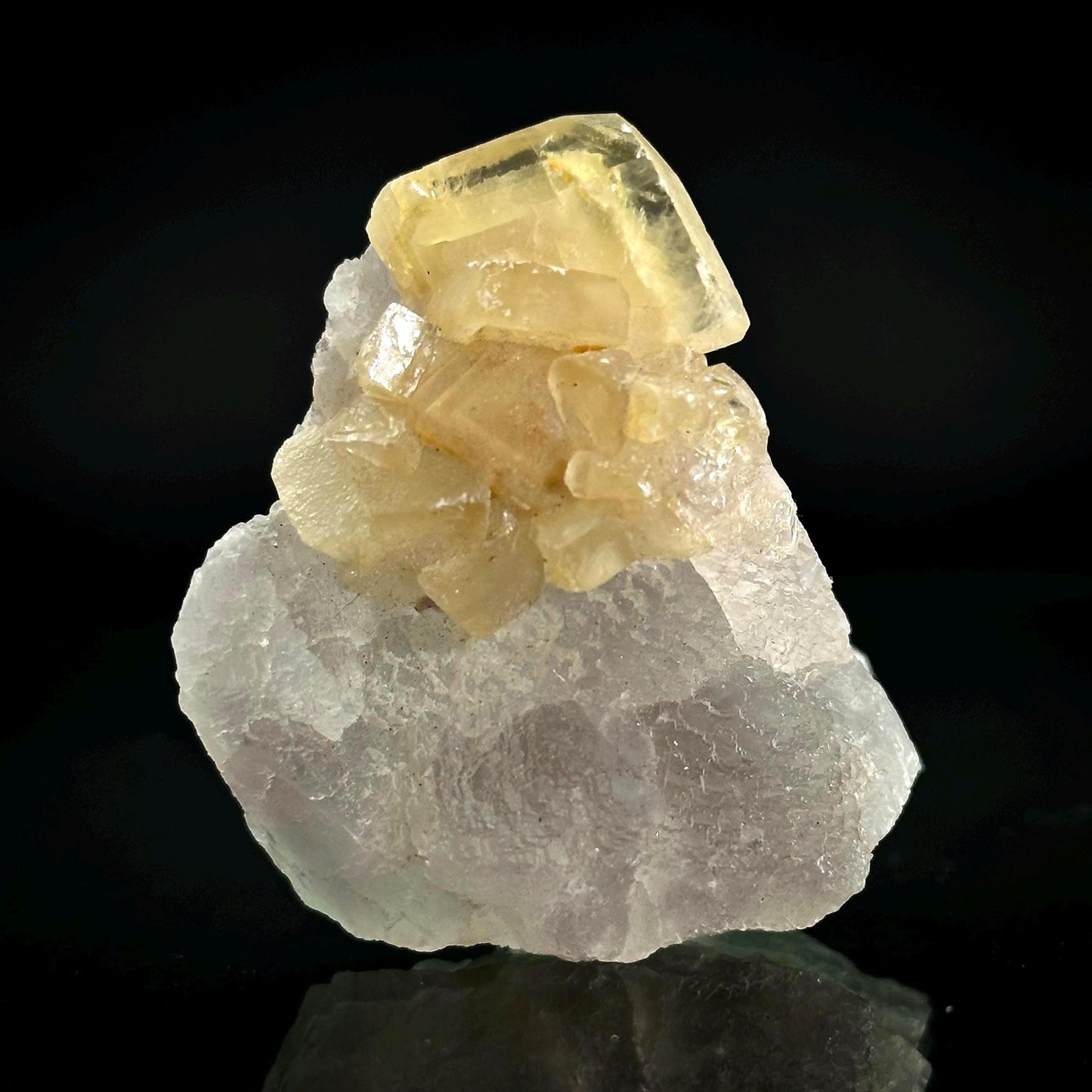 Barite on Fluorite | natural crystal cluster, mineral specimen from Canada