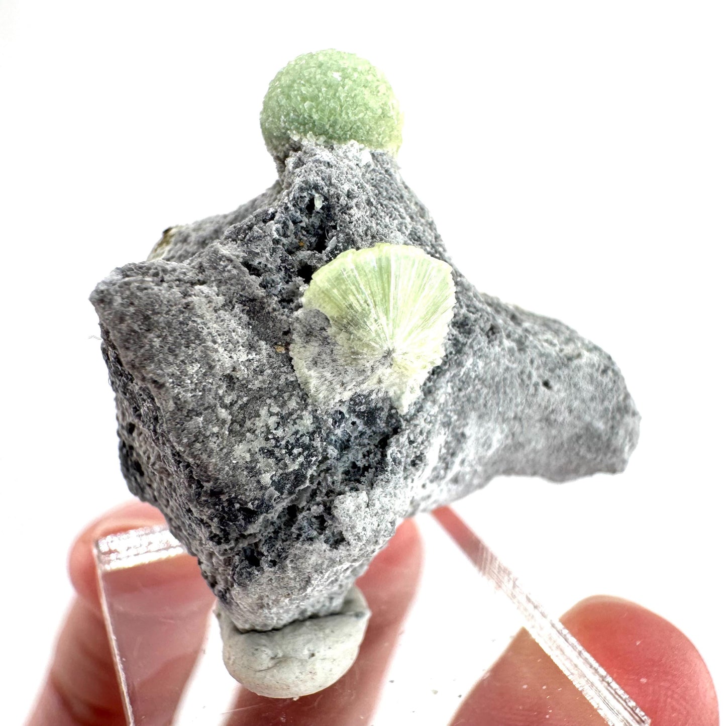 Wavellite (Arkansas, USA) | green crystal cluster, mineral specimen