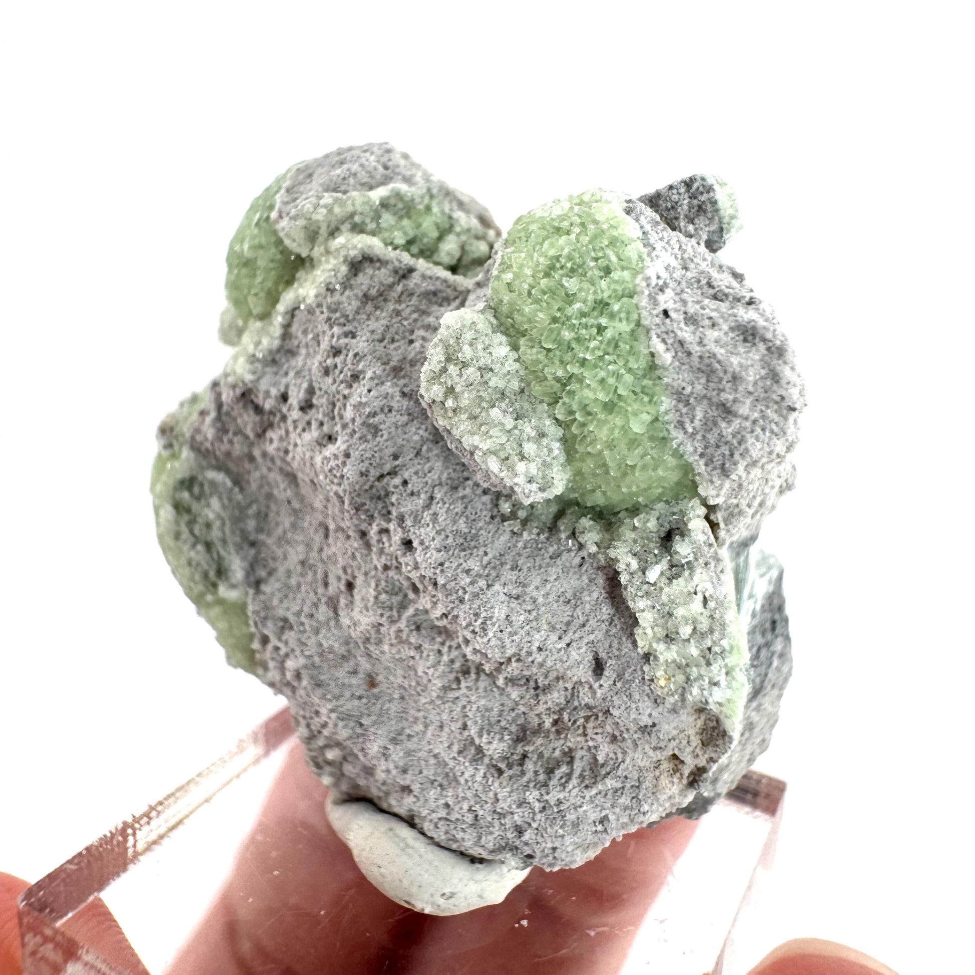 Wavellite (Arkansas, USA) | green crystal cluster, mineral specimen