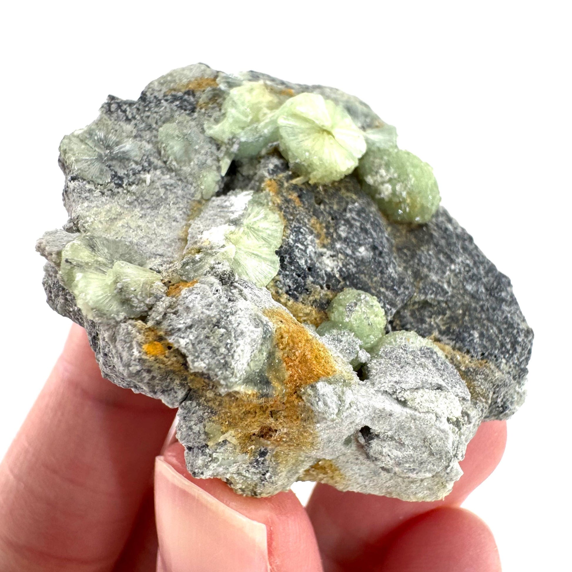 Wavellite (Arkansas, USA) | green crystal cluster, mineral specimen