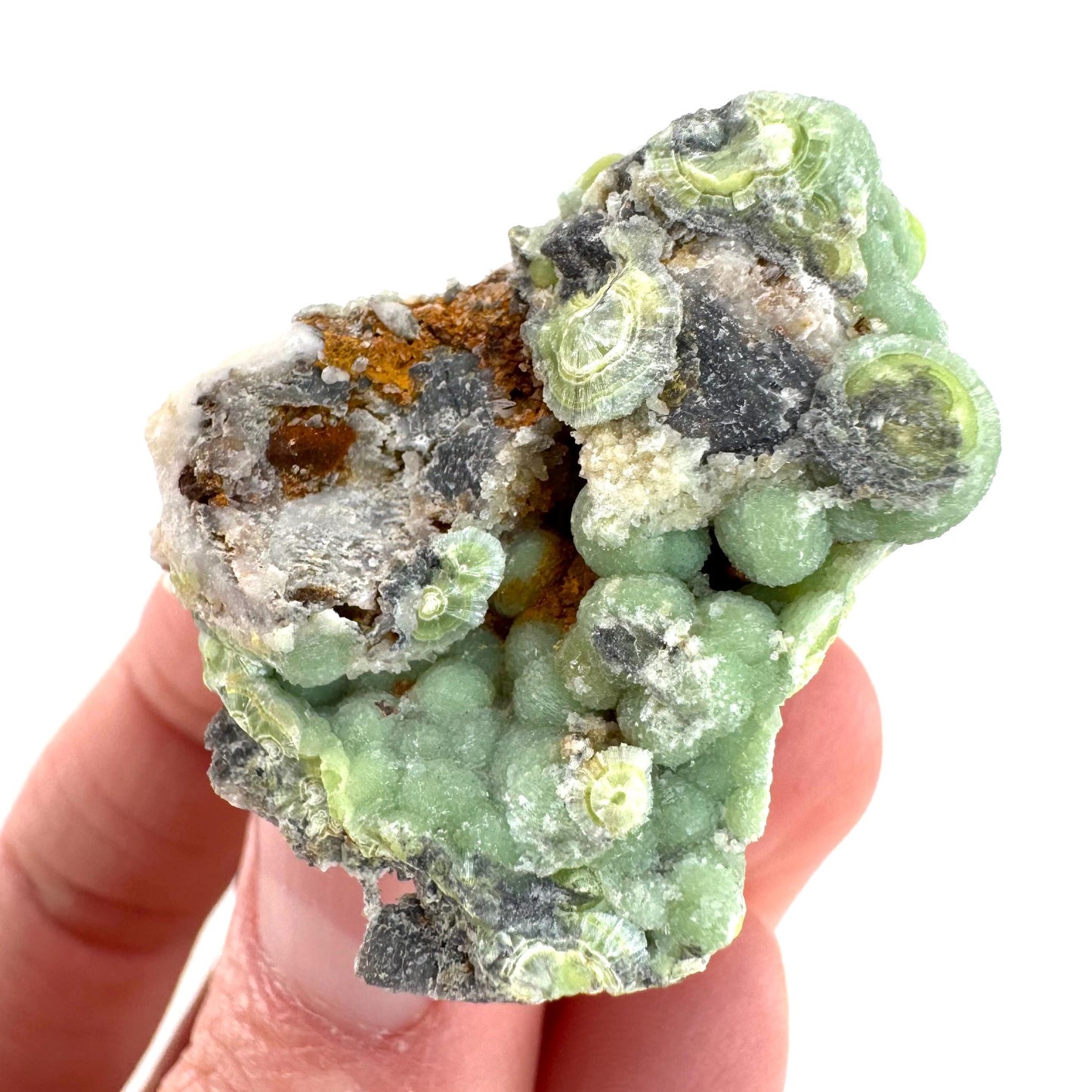 Wavellite (Arkansas, USA) | green crystal cluster, mineral specimen