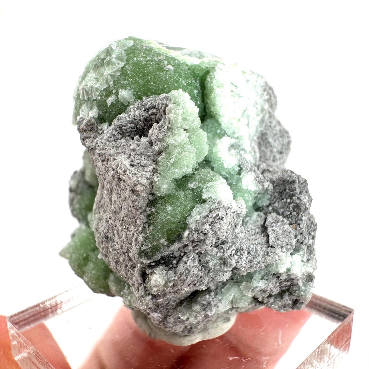 Wavellite (Arkansas, USA) | green crystal cluster, mineral specimen