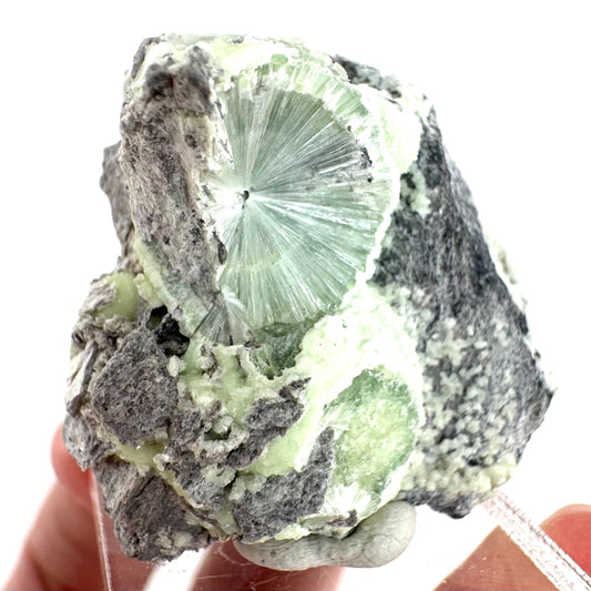 Wavellite (Arkansas, USA) | green crystal cluster, mineral specimen