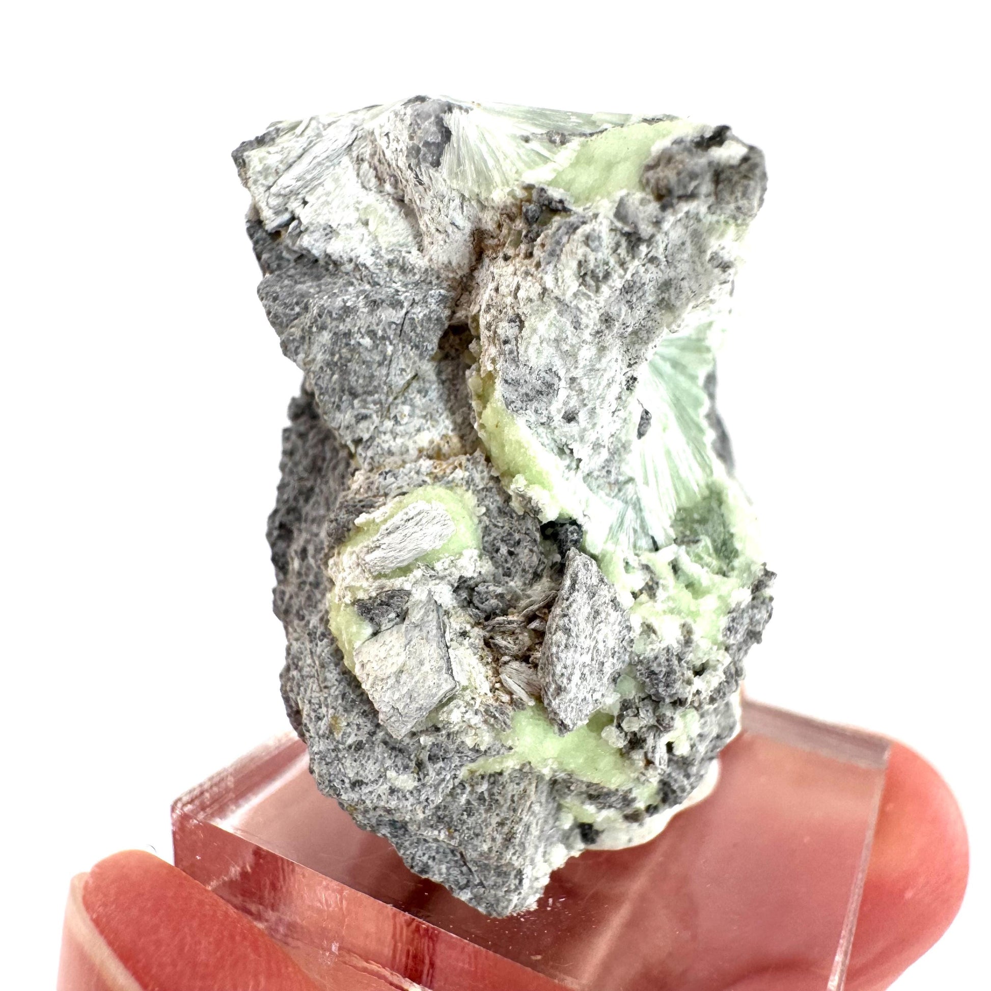 Wavellite (Arkansas, USA) | green crystal cluster, mineral specimen