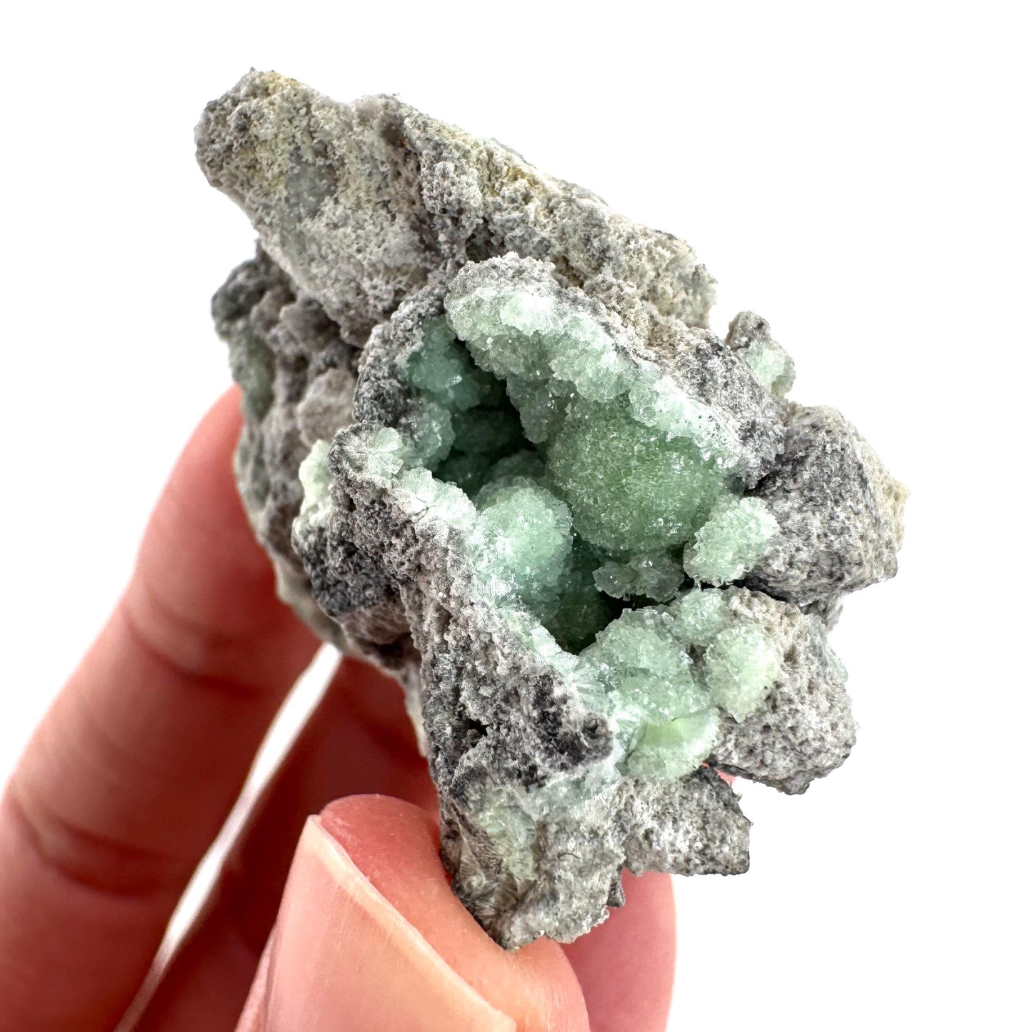 Wavellite (Arkansas, USA) | green crystal cluster, mineral specimen