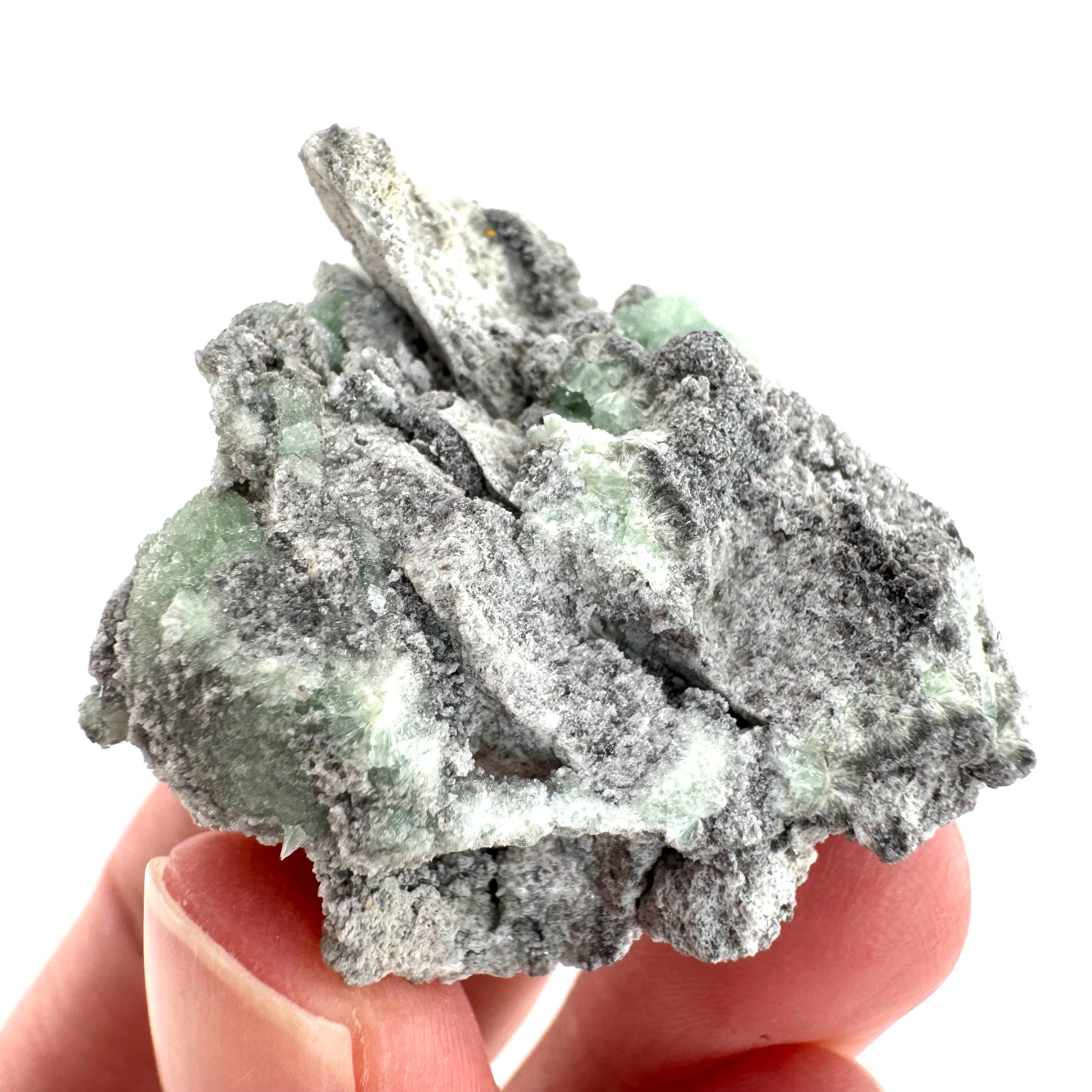 Wavellite (Arkansas, USA) | green crystal cluster, mineral specimen