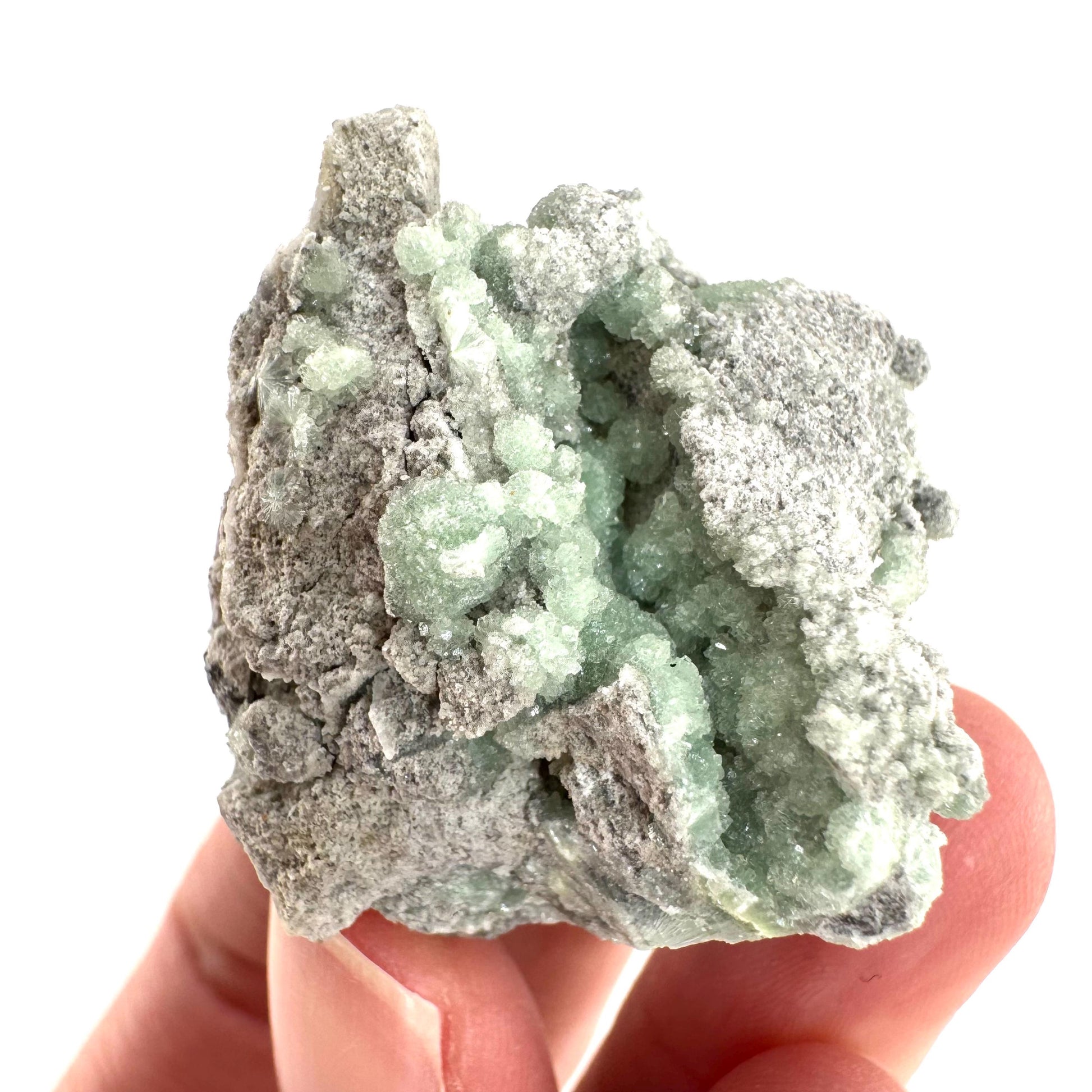Wavellite (Arkansas, USA) | green crystal cluster, mineral specimen
