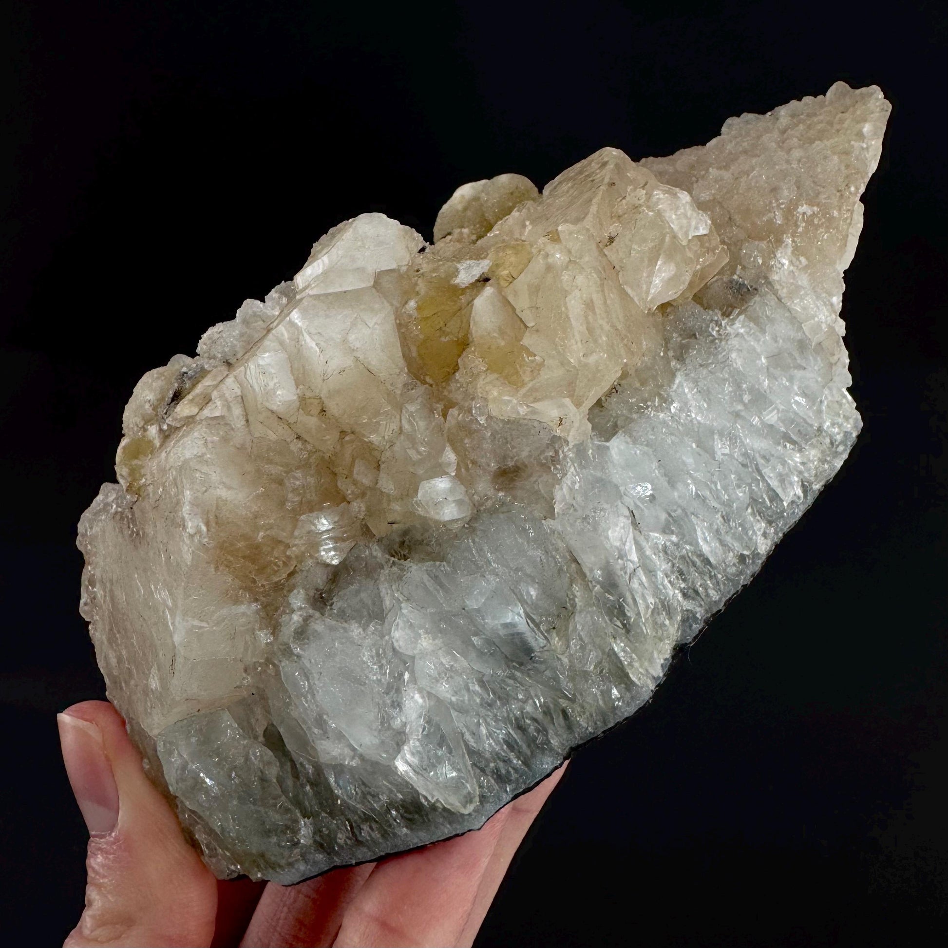Botryoidal Fluorite on Quartz | yellow fried egg crystal, mineral specimen