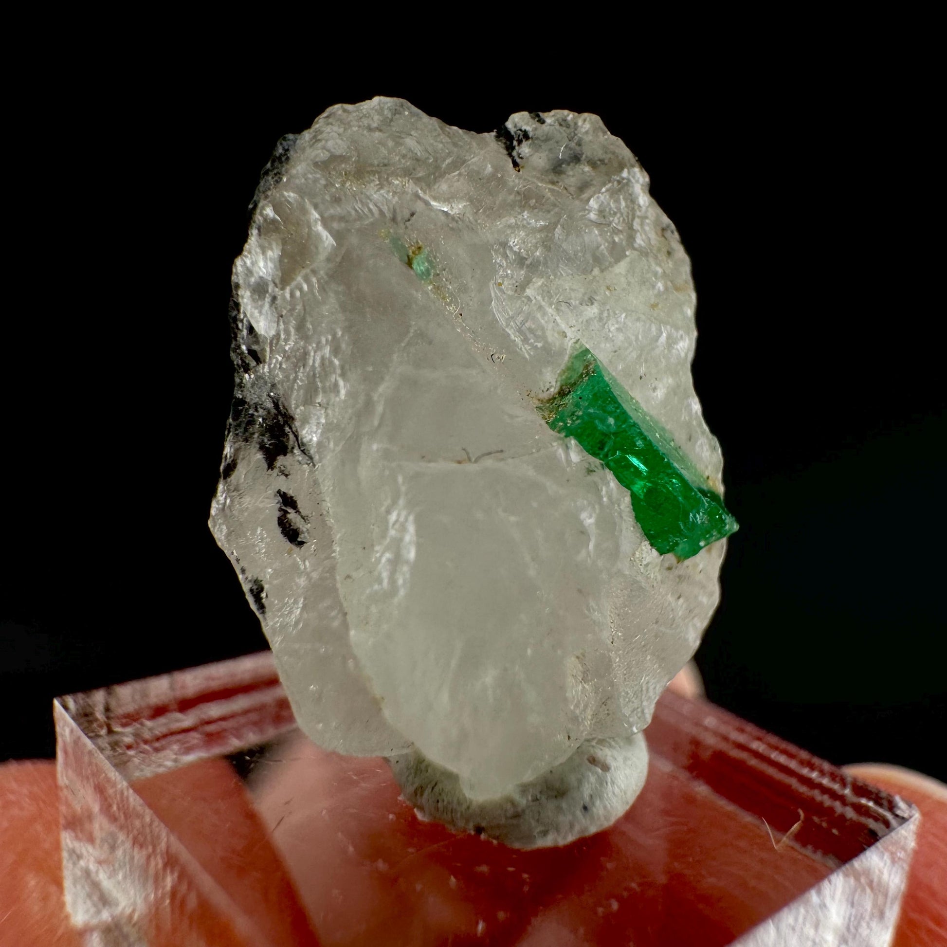 Emerald on Quartz | natural green crystal cluster, raw mineral specimen from Pakistan