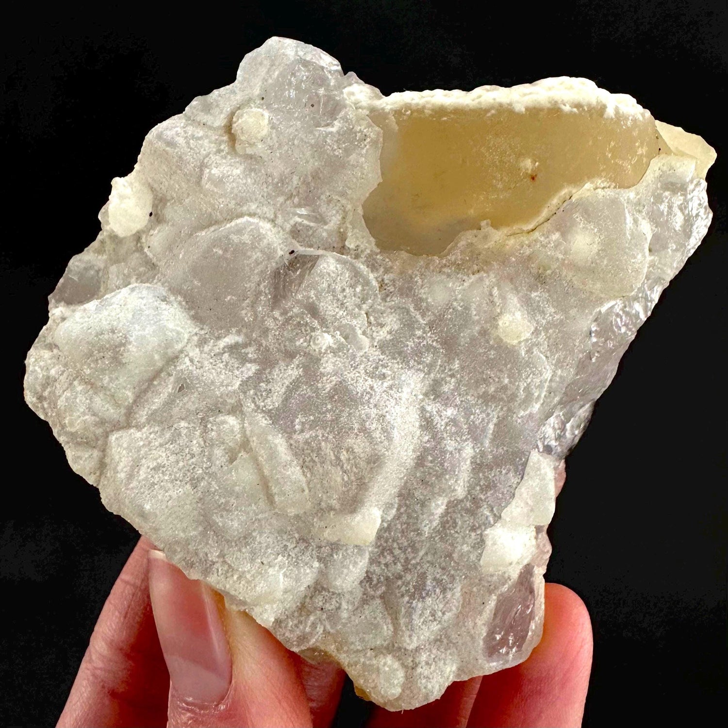 Botryoidal Fluorite on Quartz | yellow fried egg crystal, mineral specimen
