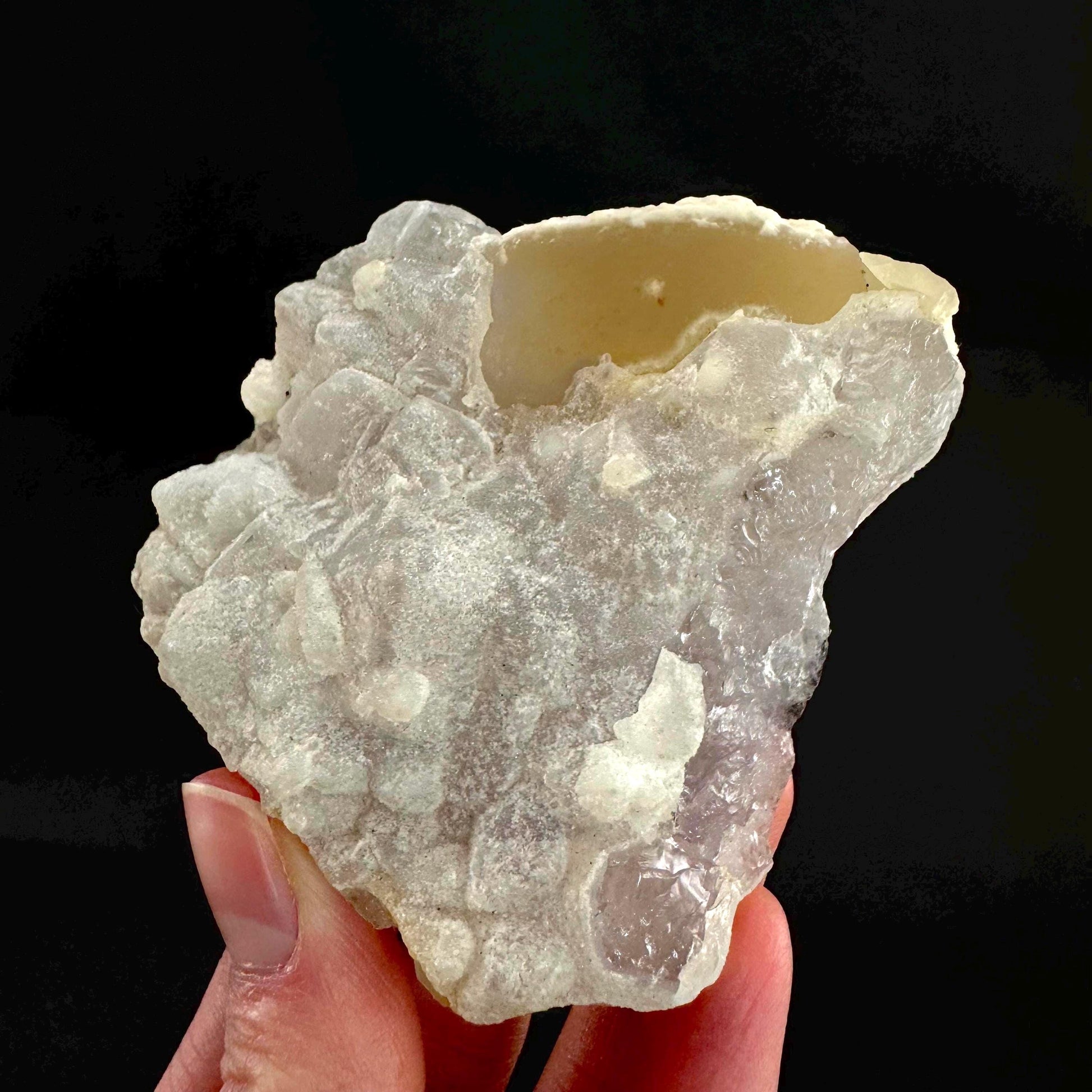 Botryoidal Fluorite on Quartz | yellow fried egg crystal, mineral specimen