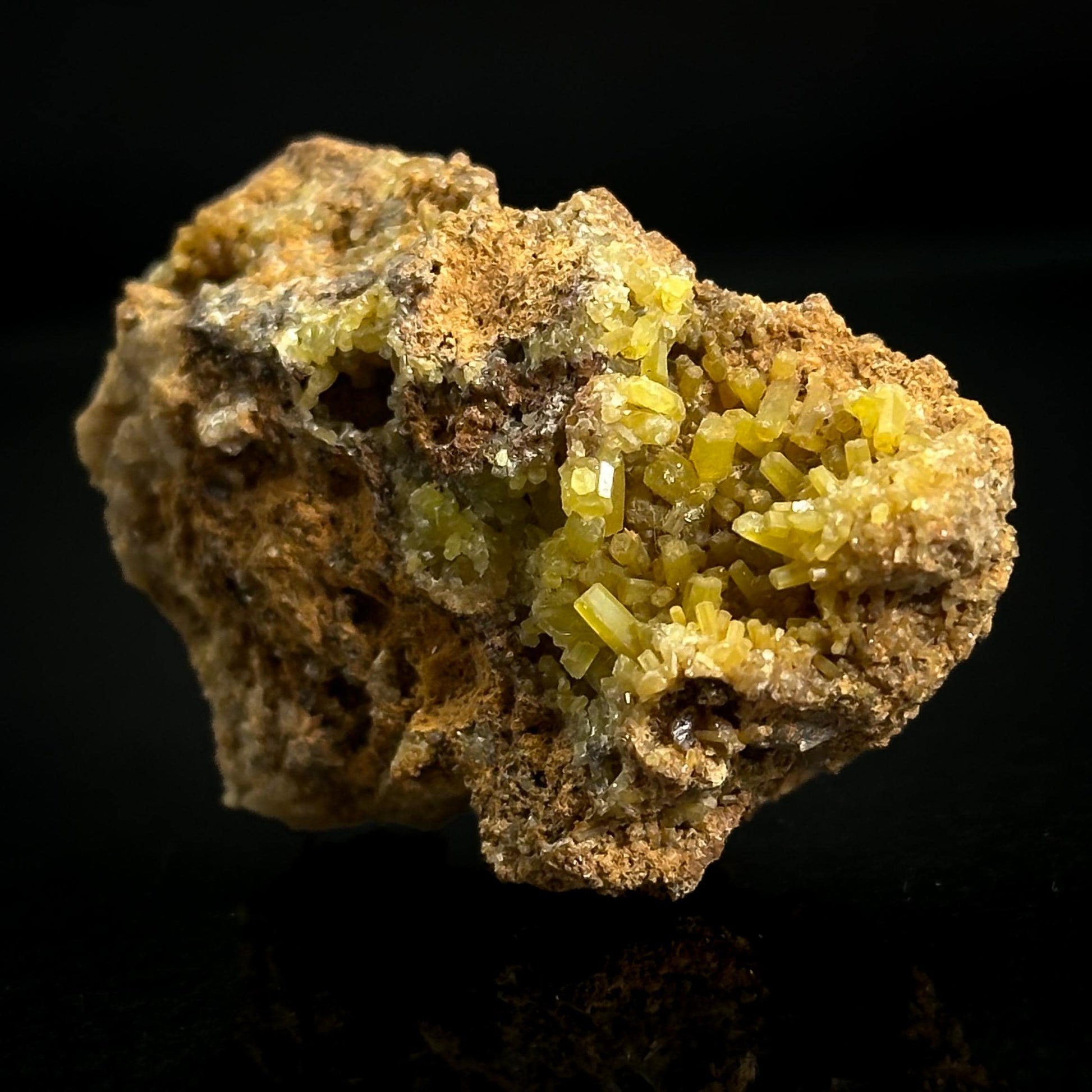 Pyromorphite (BC, Canada) | yellow pyromorphite crystal, rare mineral specimen