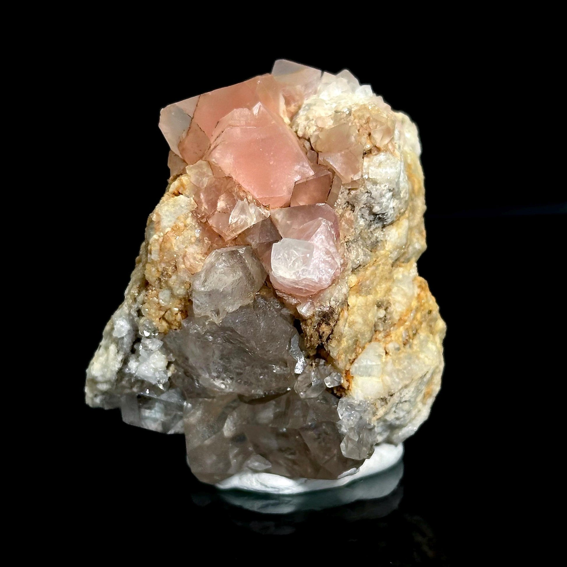Pink Fluorite on Quartz | Mont Blanc crystal, mineral specimen from France