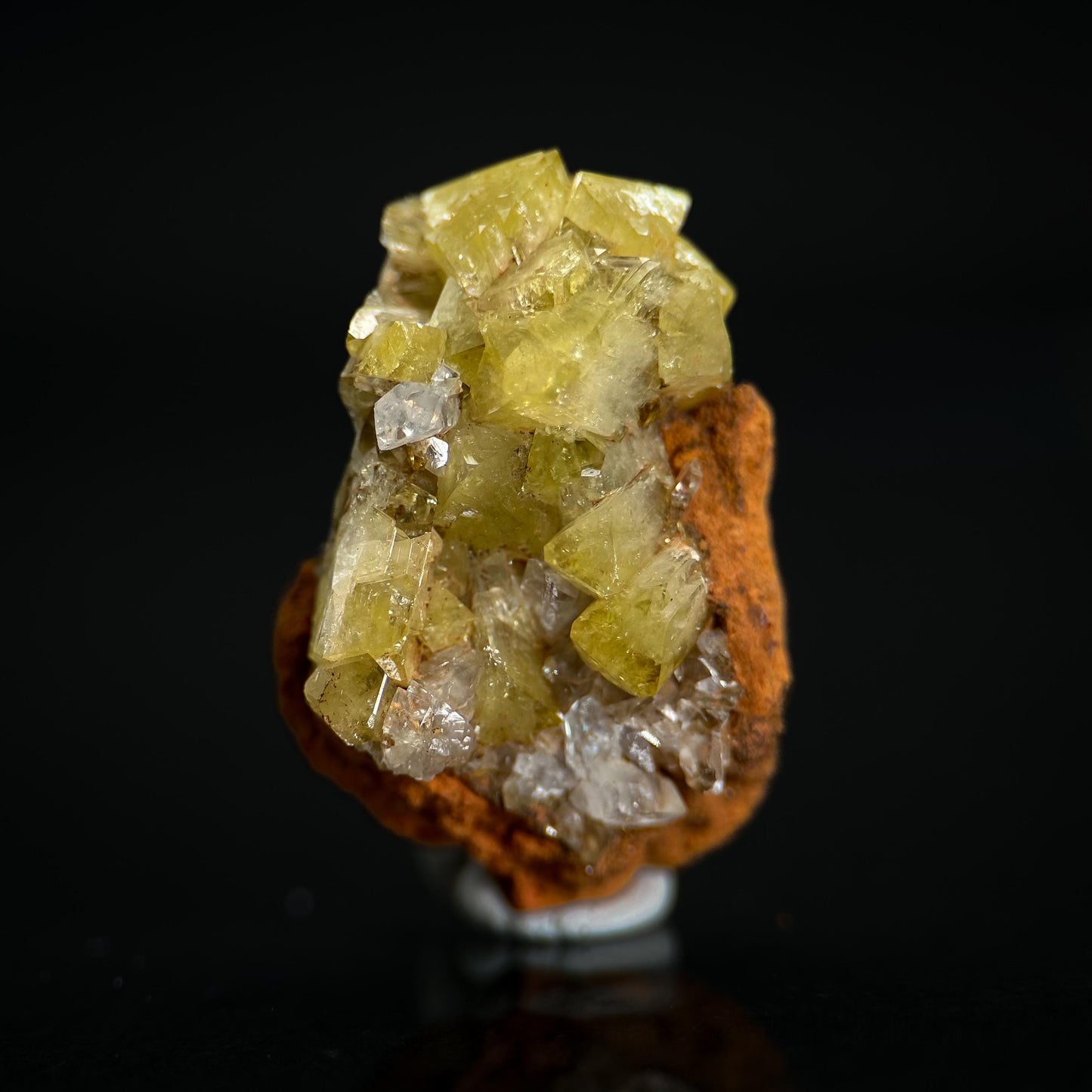 Adamite | yellow crystal, fluorescent mineral specimen from Mexico
