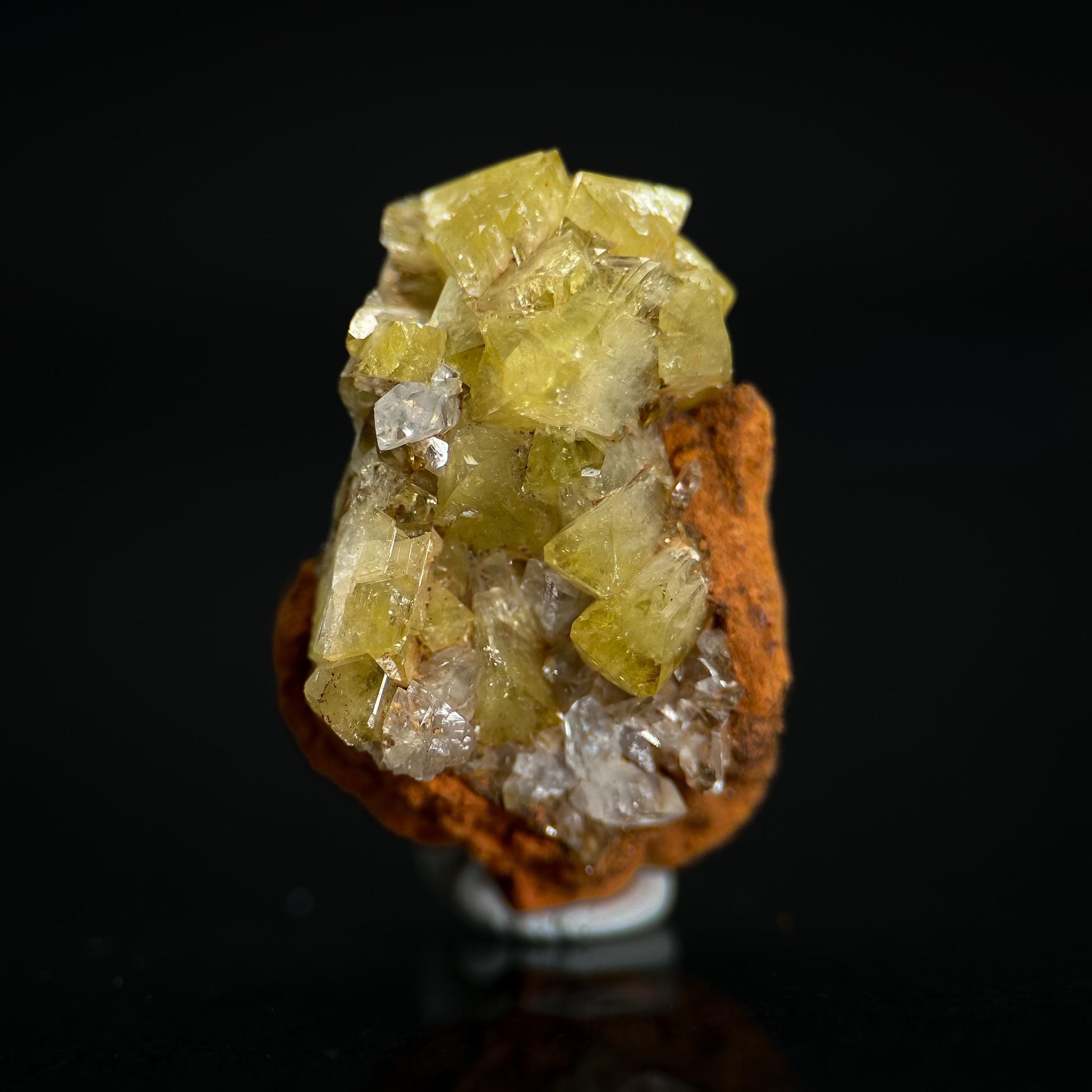 Adamite | yellow crystal, fluorescent mineral specimen from Mexico
