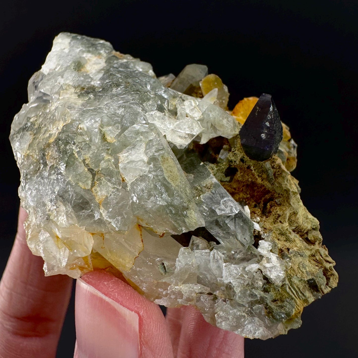 Anatase w/ Chlorite Quartz | Metallic Crystal, Rare Mineral Specimen