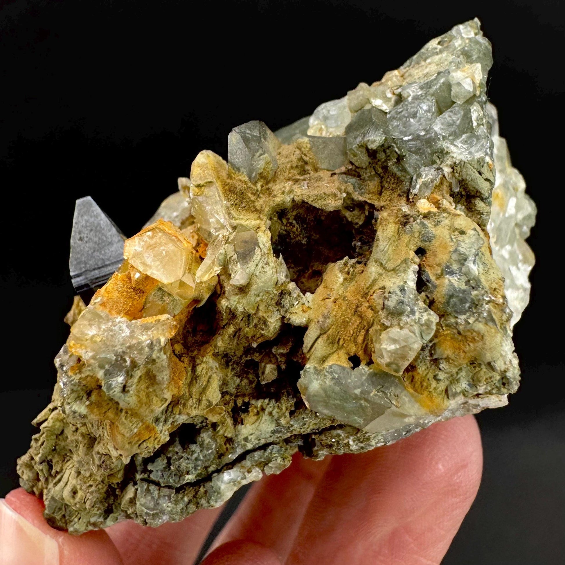 Anatase w/ Chlorite Quartz | Metallic Crystal, Rare Mineral Specimen