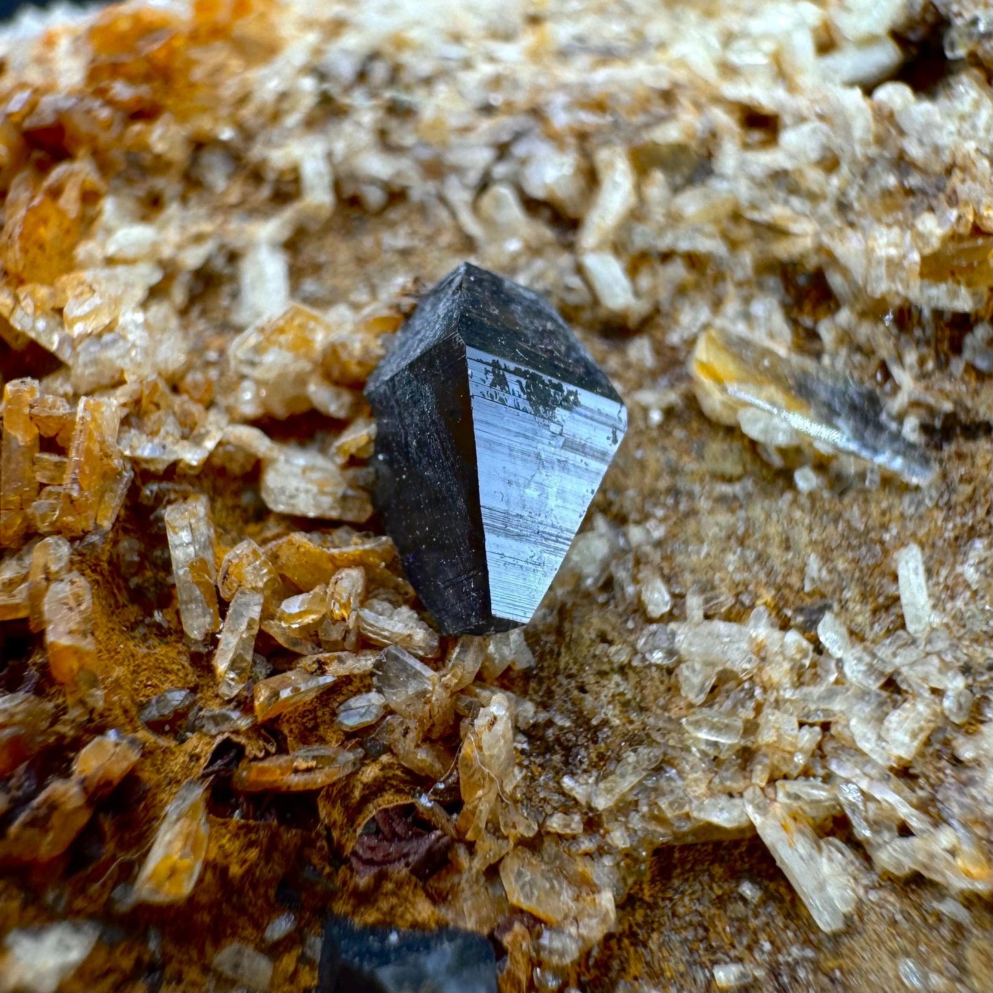 Anatase on Matrix | Metallic Crystal, Rare Mineral Specimen