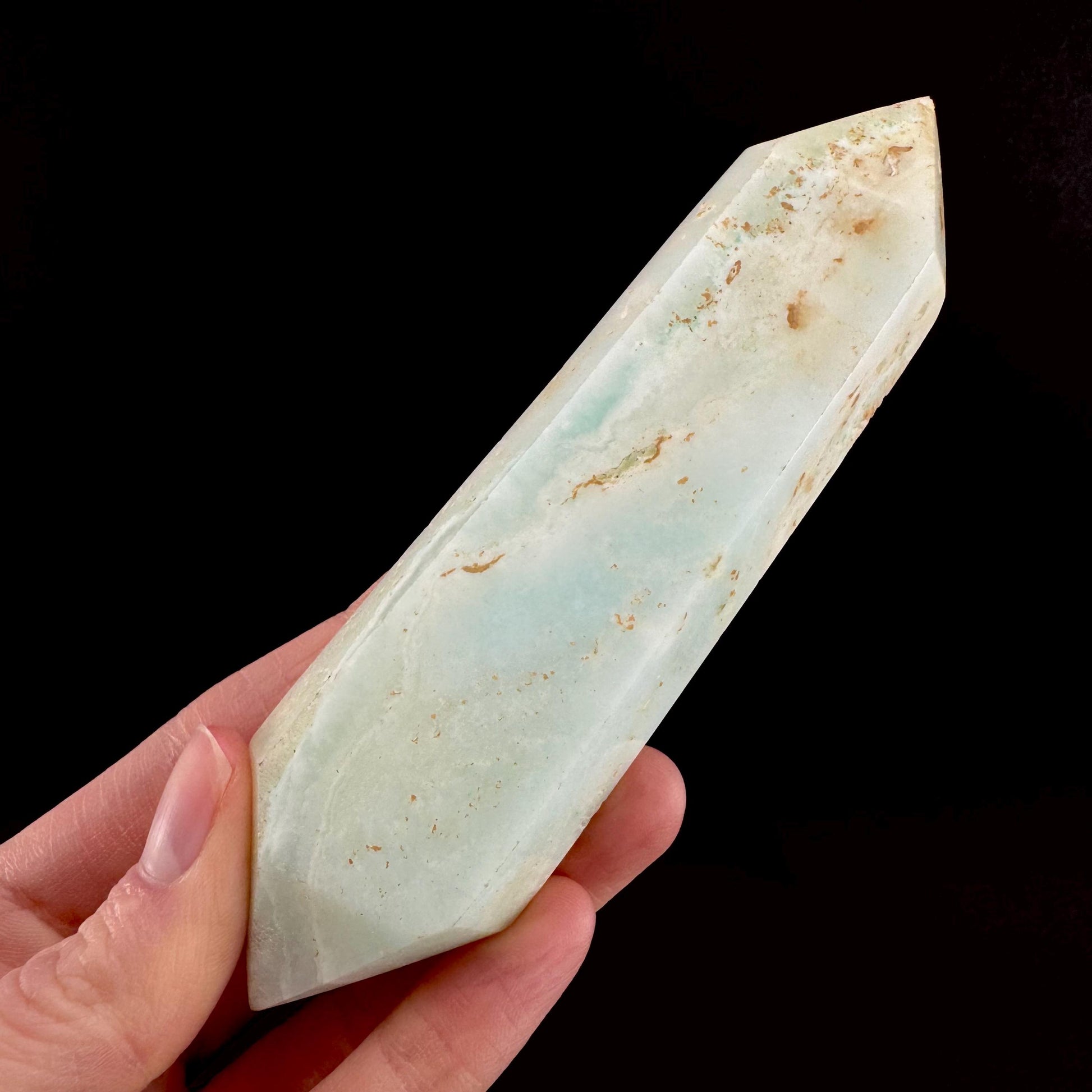 Smithsonite Crystal Point | Polished Blue Tower