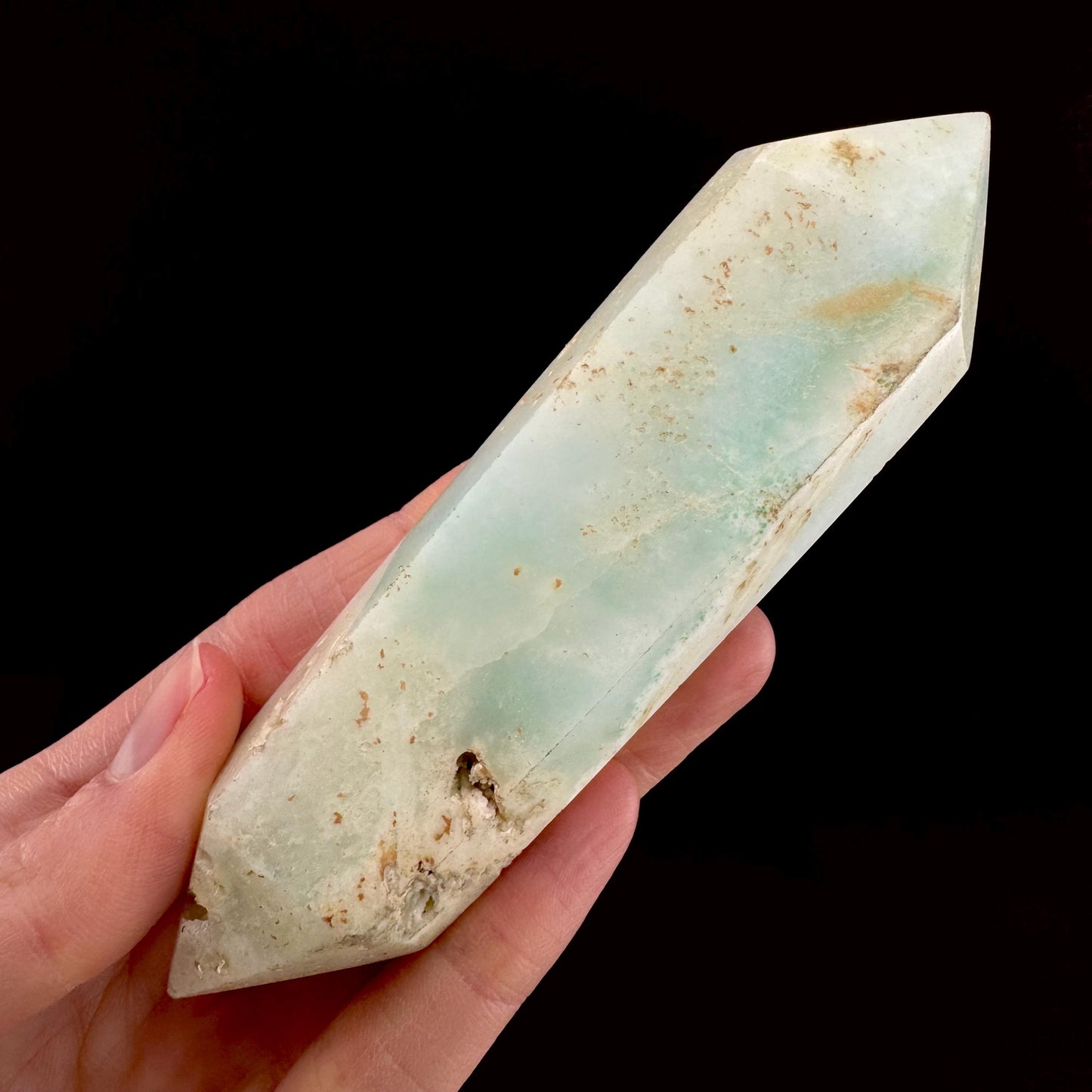 Smithsonite Crystal Point | Polished Blue Tower