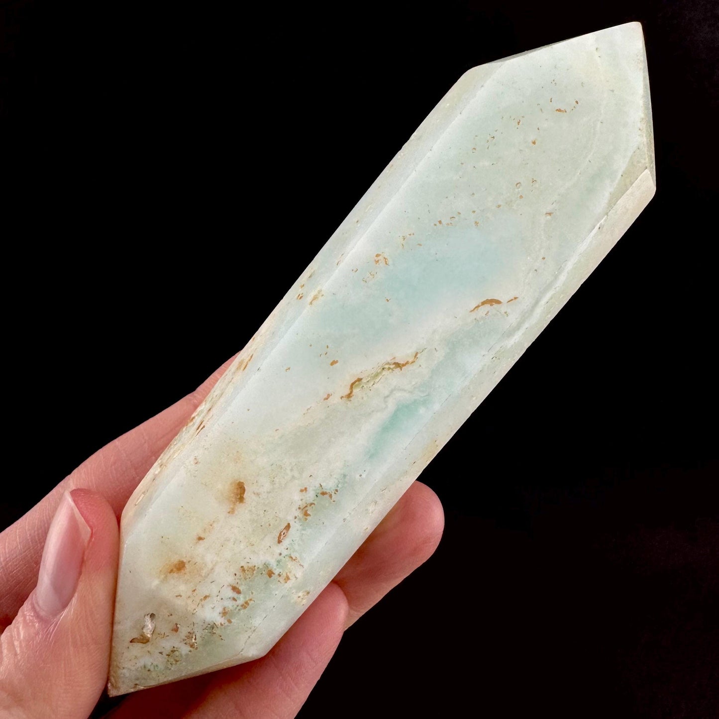 Smithsonite Crystal Point | Polished Blue Tower