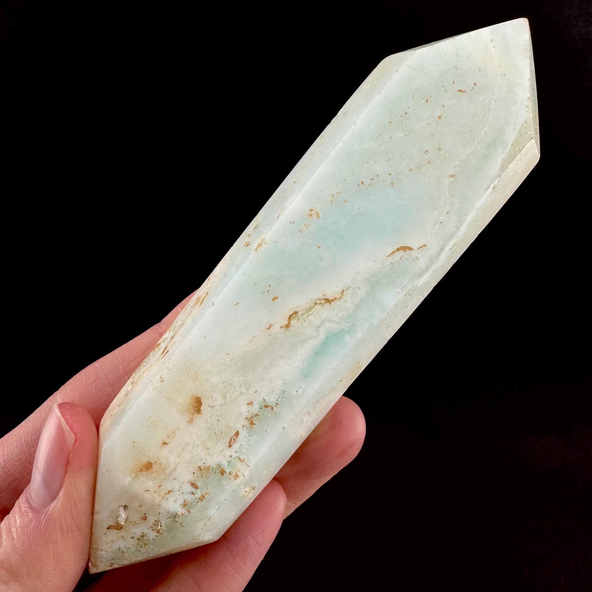 Smithsonite Crystal Point | Polished Blue Tower