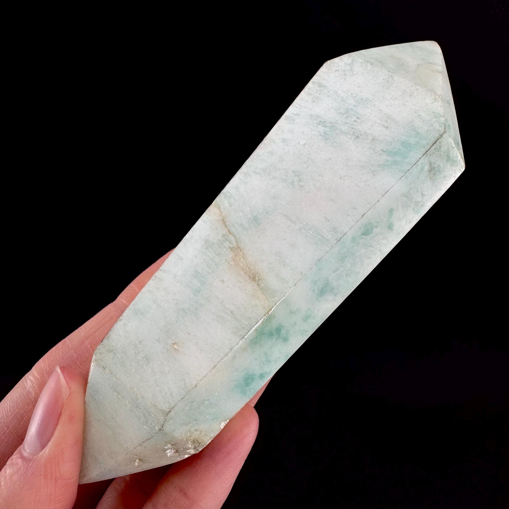 Smithsonite Crystal Point | Polished Blue Tower
