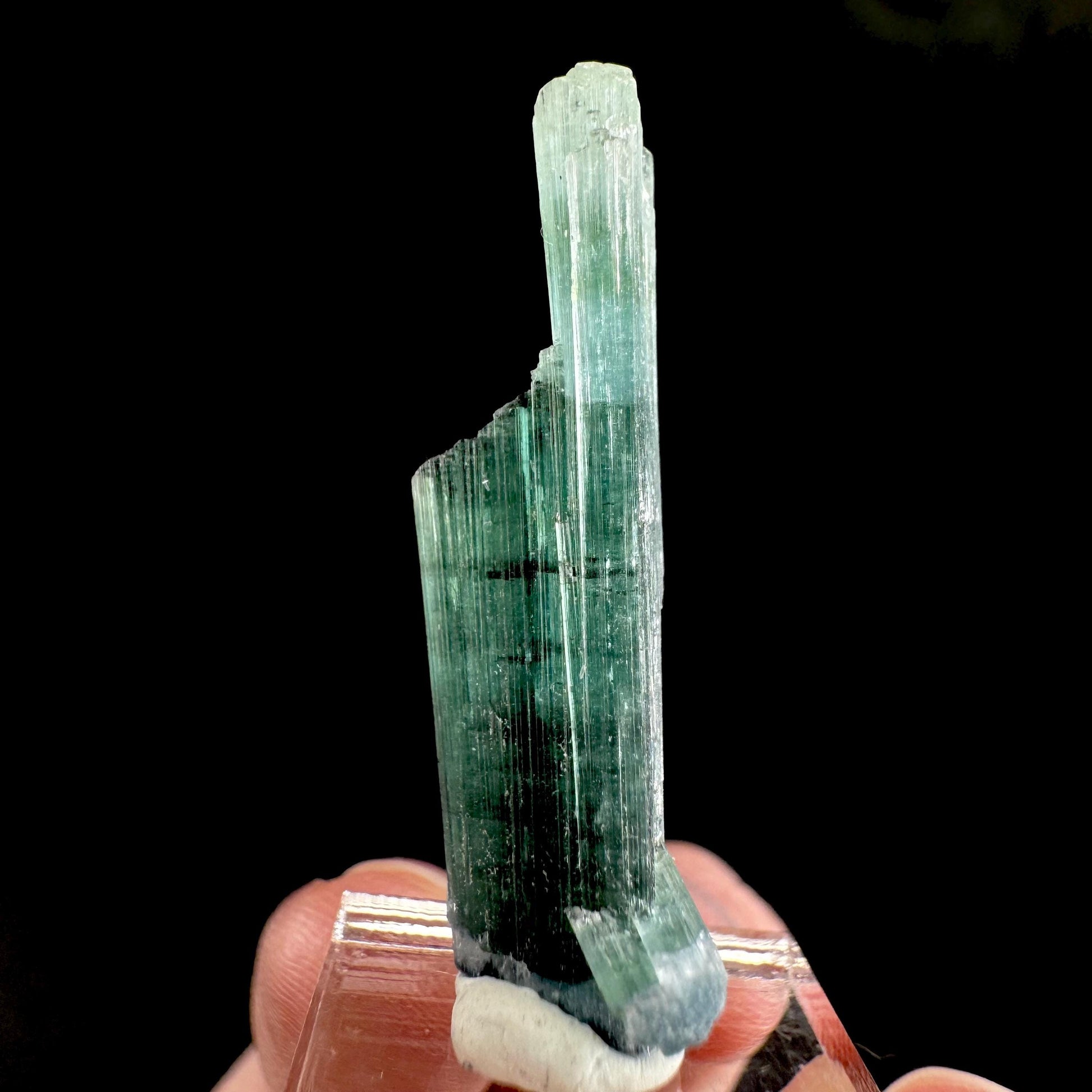 Indicolite Tourmaline Crystal | Natural Blue-Green Mineral Specimen from Pakistan