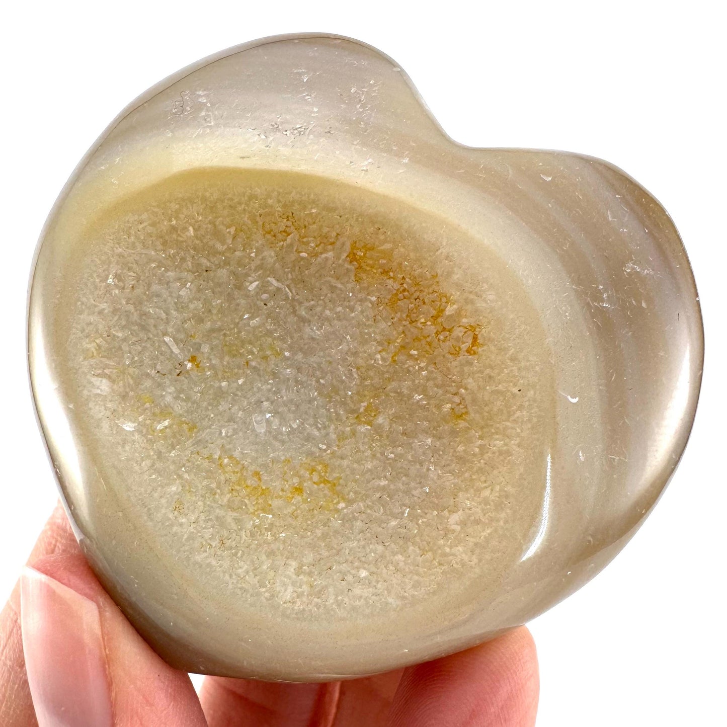 Druzy Agate Heart | Polished Crystal Geode