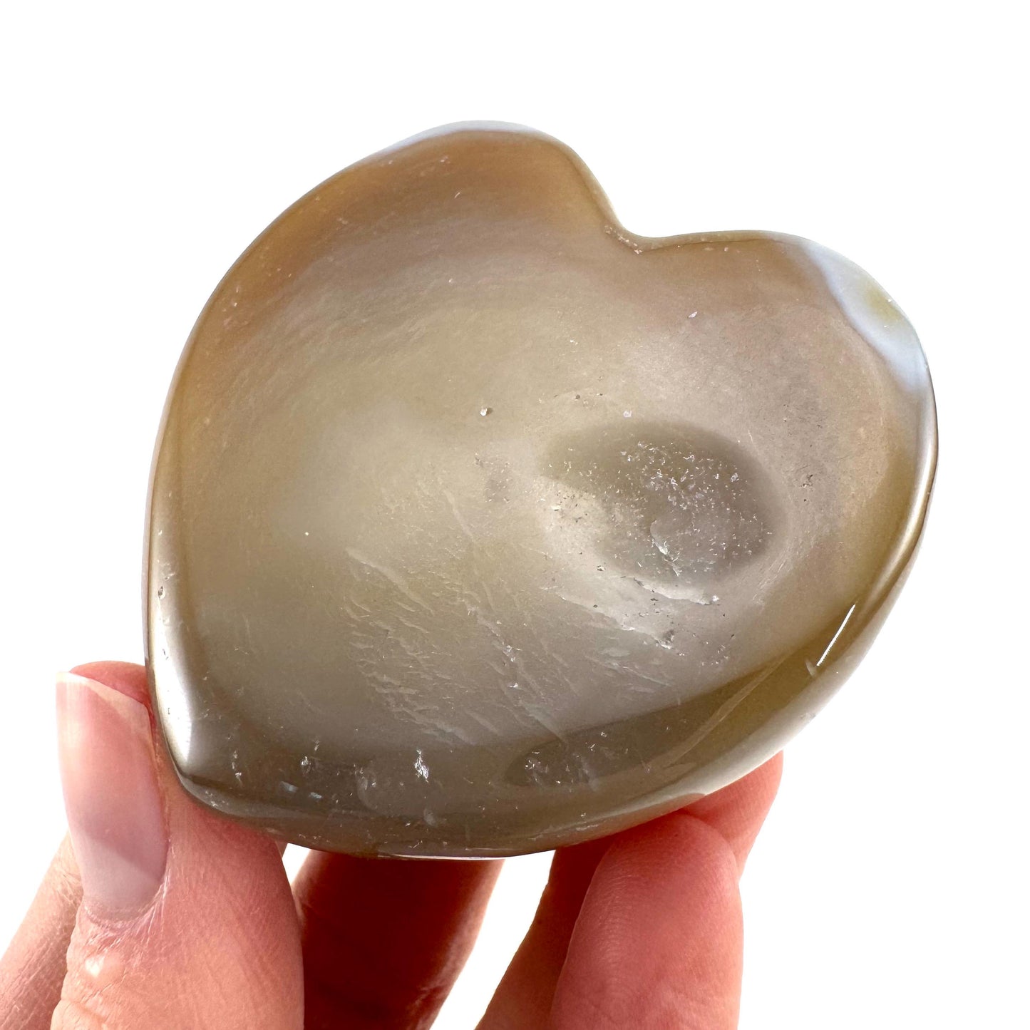 Druzy Agate Heart | Polished Crystal Geode
