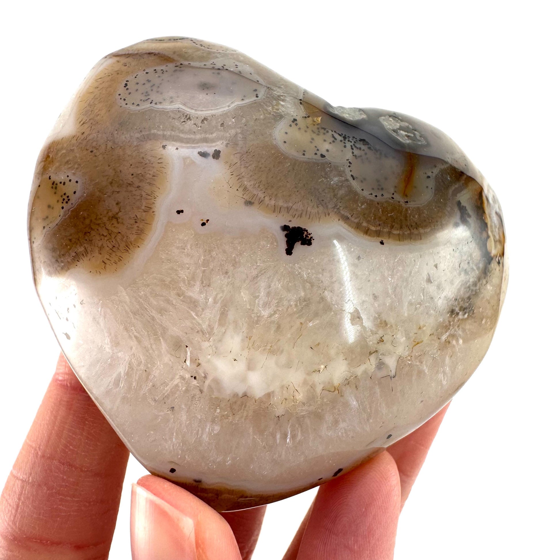 Druzy Agate Heart | Polished Crystal Geode