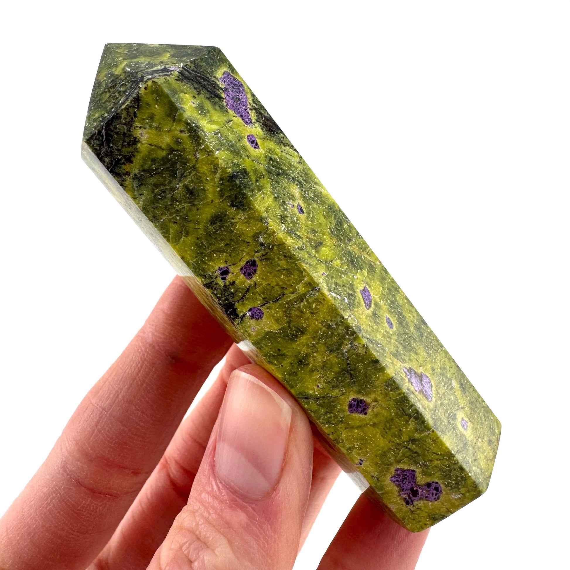 Atlantisite Crystal Point | Stichtite in Serpentine from Tasmania