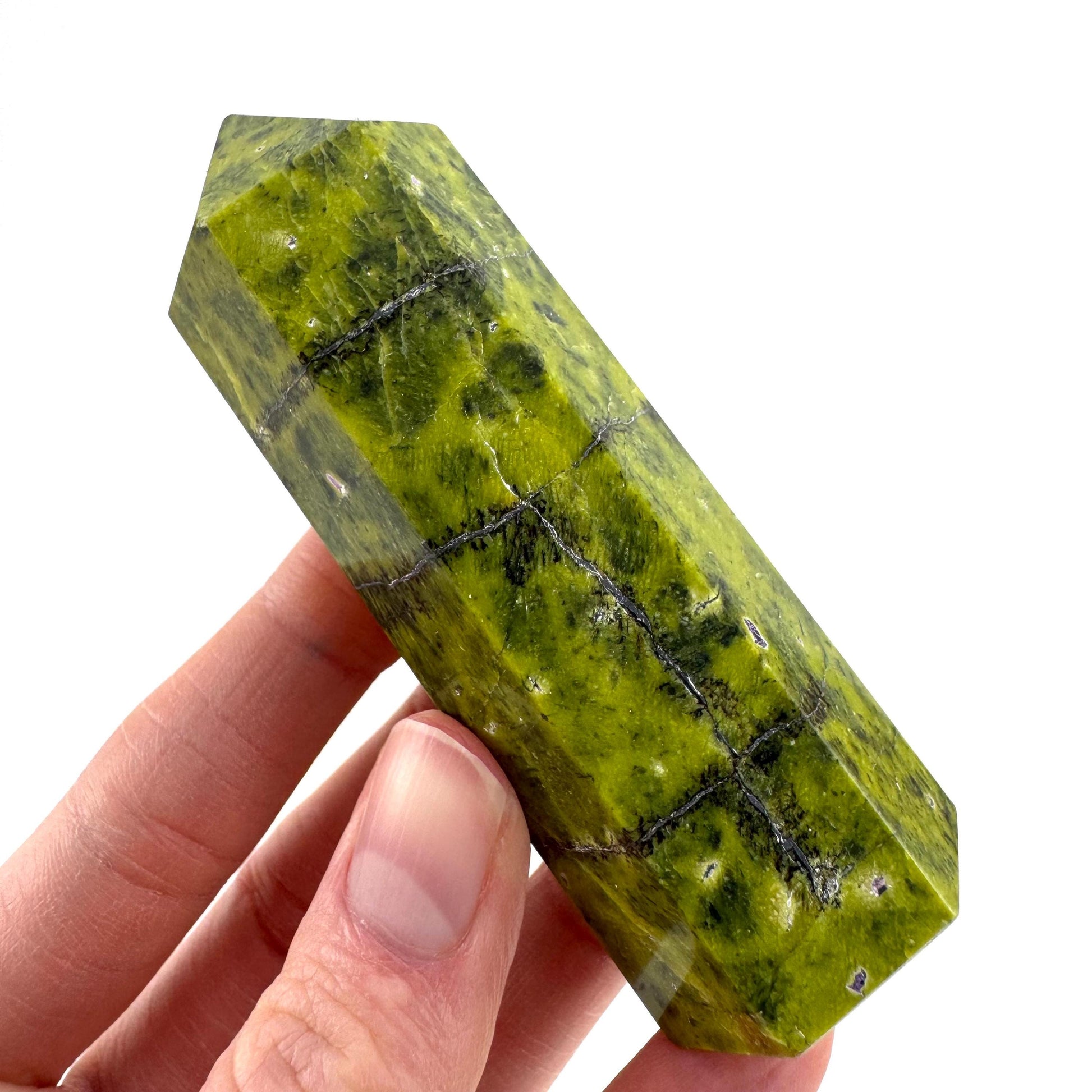 Atlantisite Crystal Point | Stichtite in Serpentine from Tasmania